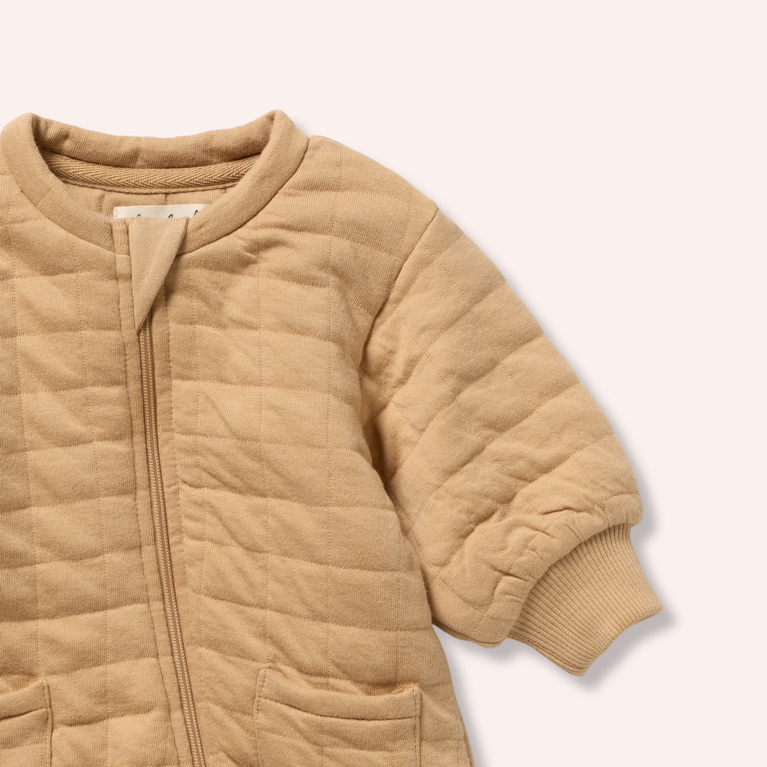 Organic Quilted Growsuit - Honey Fawn