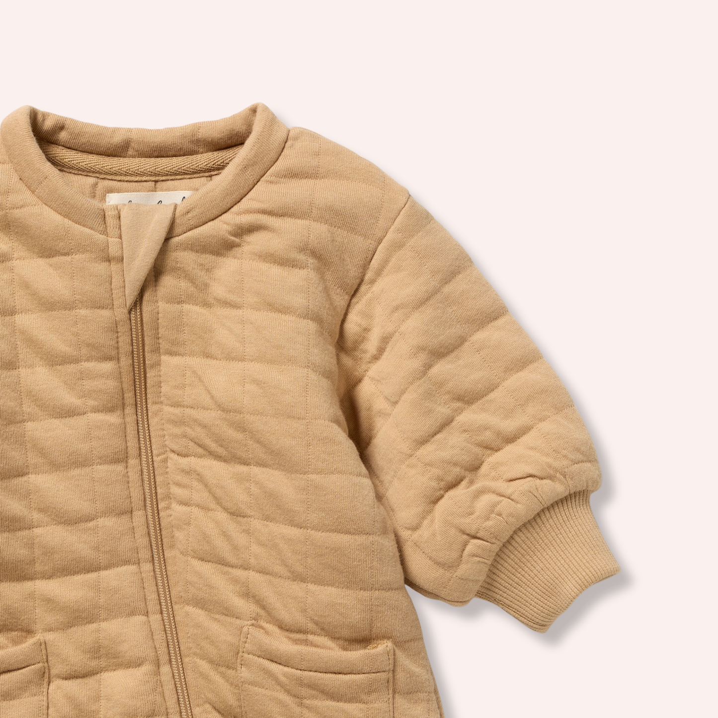 Organic Quilted Growsuit - Honey Fawn