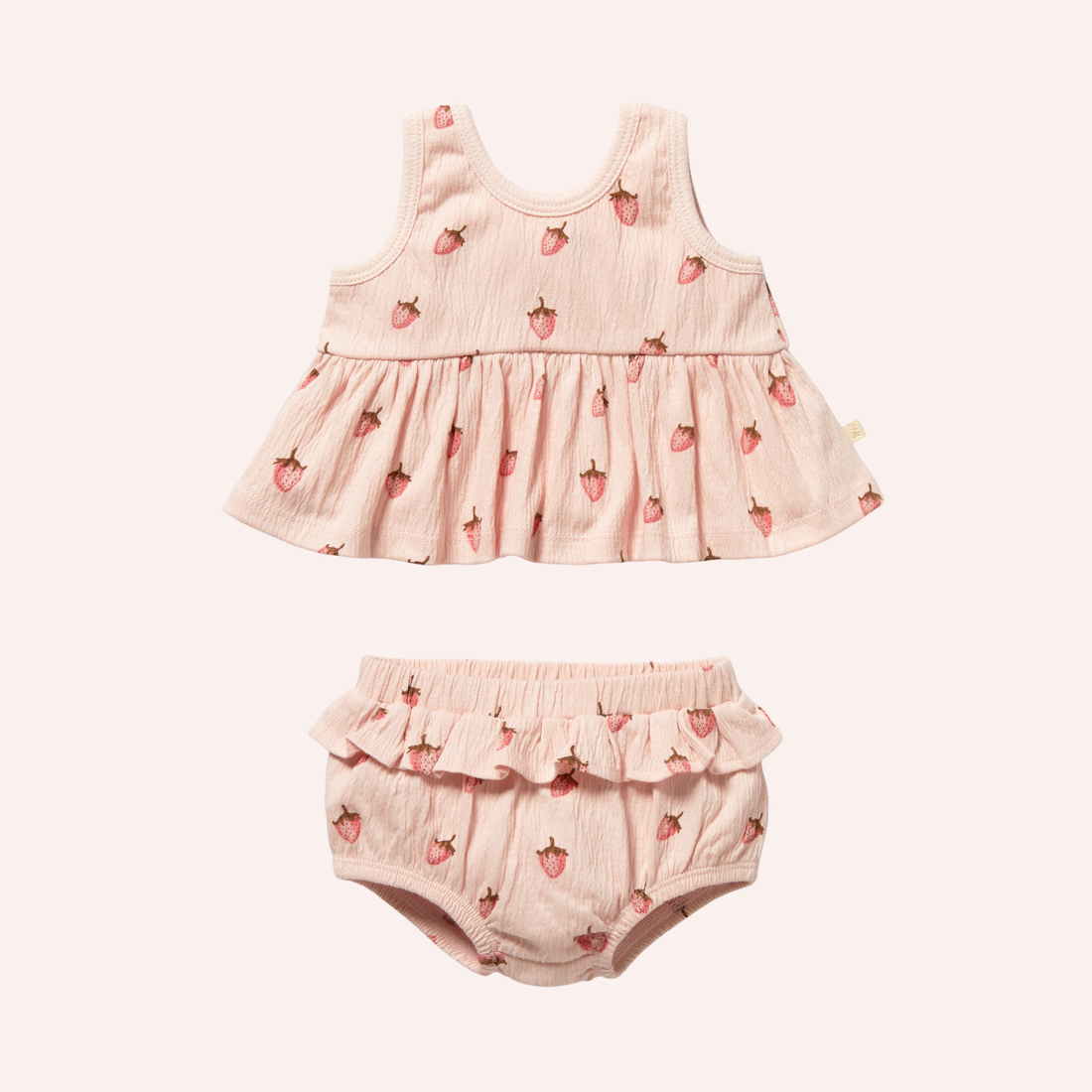 Organic Ruffle Set - Strawberry Kisses