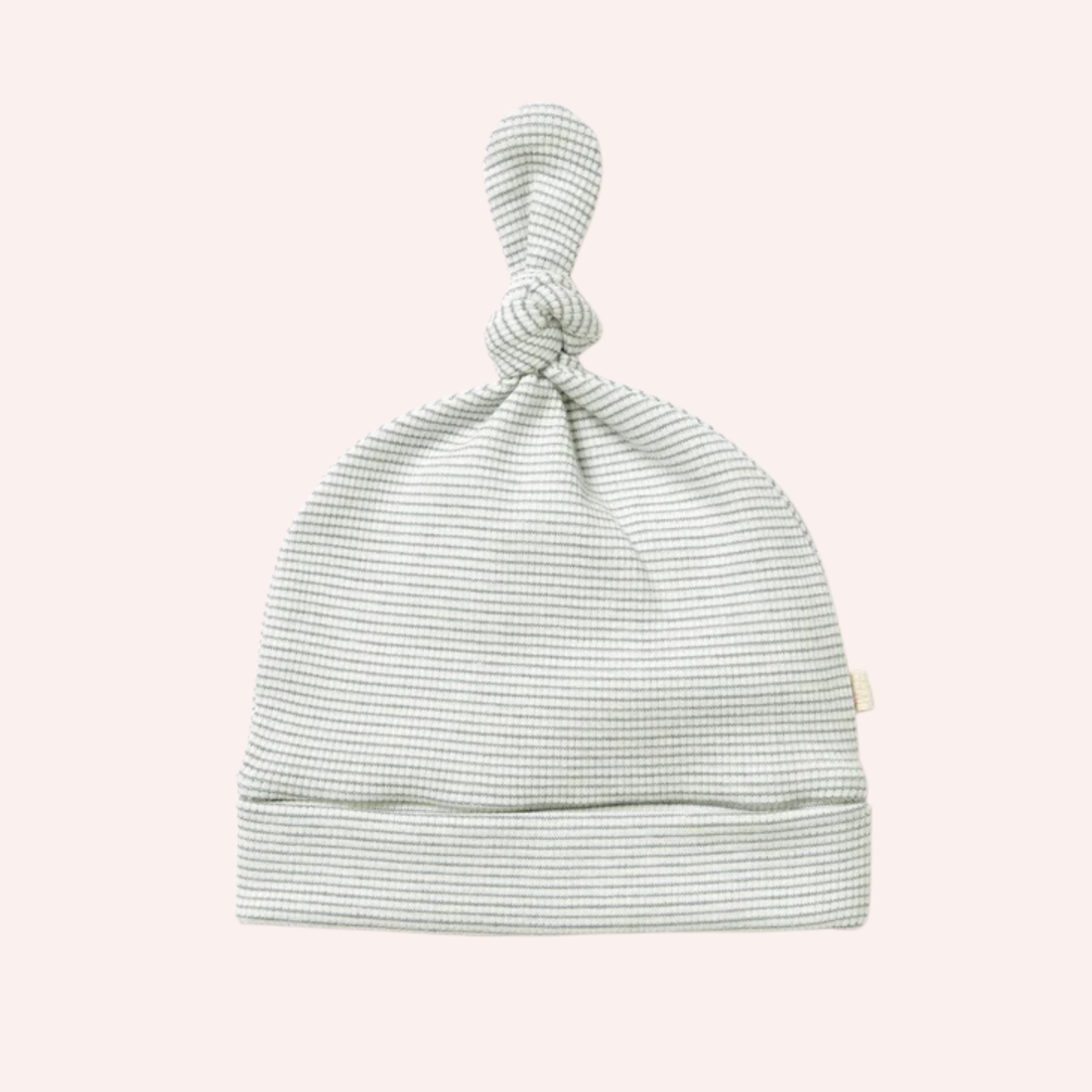 Organic Stripe Rib Knot Hat - Fern