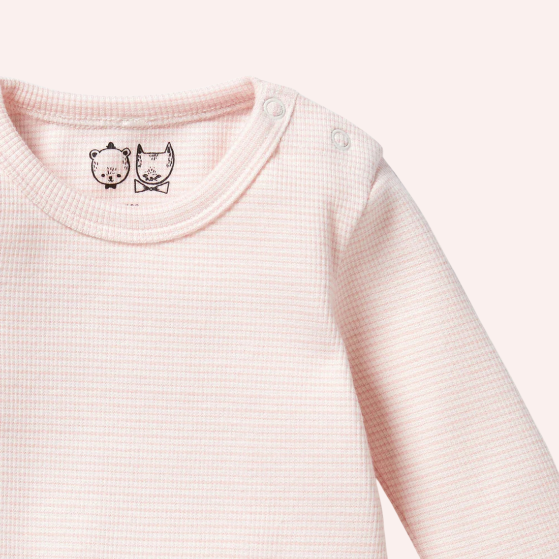 Organic Stripe Rib Long Sleeved Bodysuit - Cantaloupe