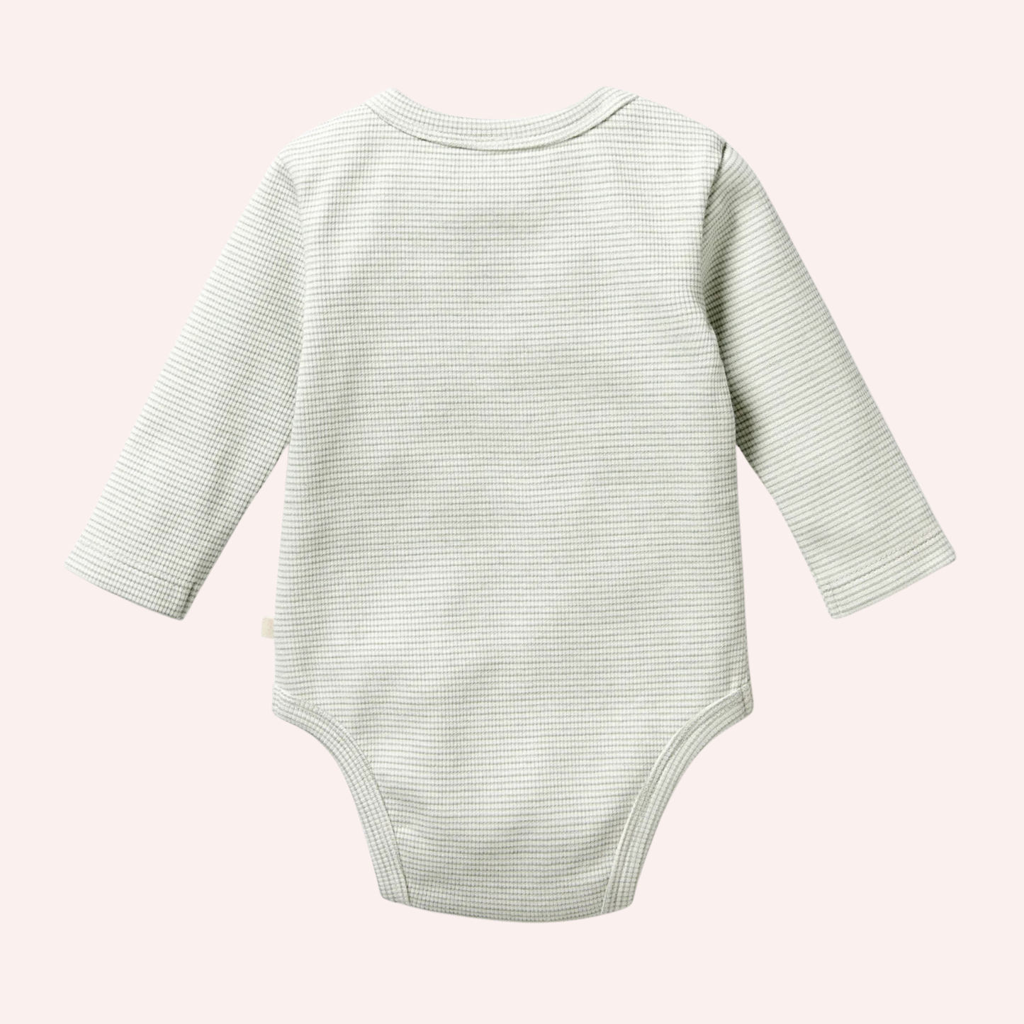 Organic Stripe Rib Long Sleeved Bodysuit - Fern