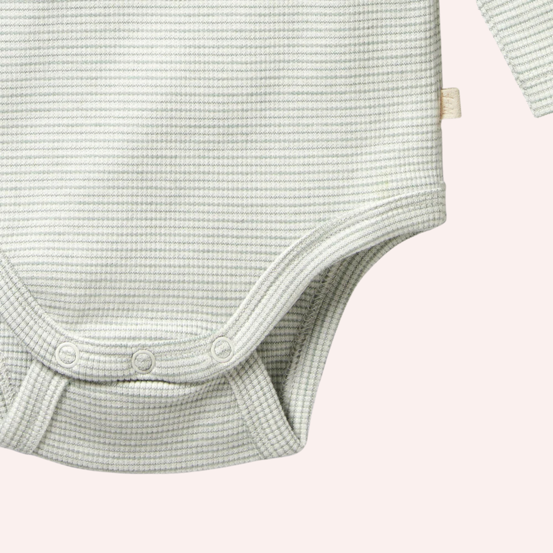 Organic Stripe Rib Long Sleeved Bodysuit - Fern
