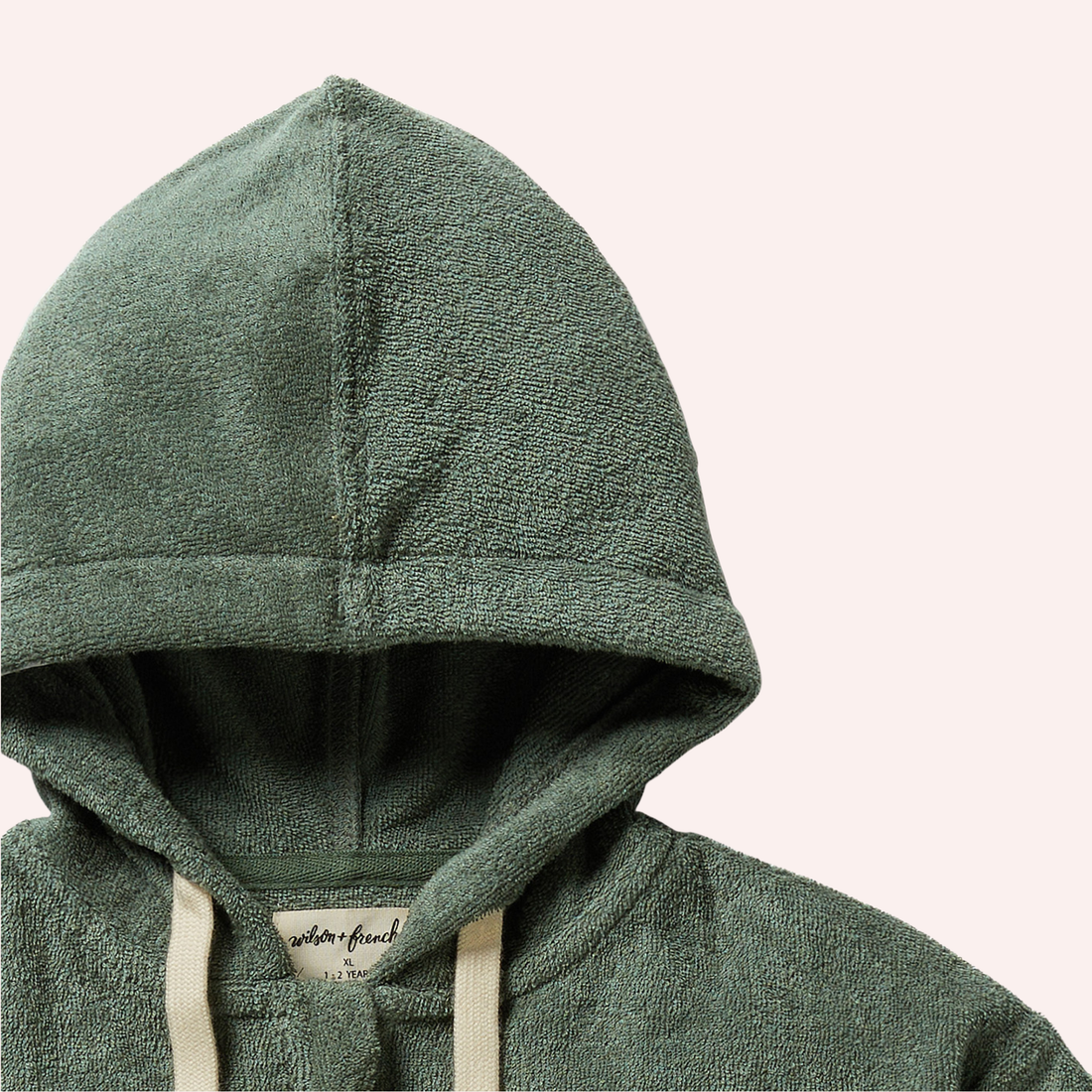 Organic Terry Hooded Towel - Moss