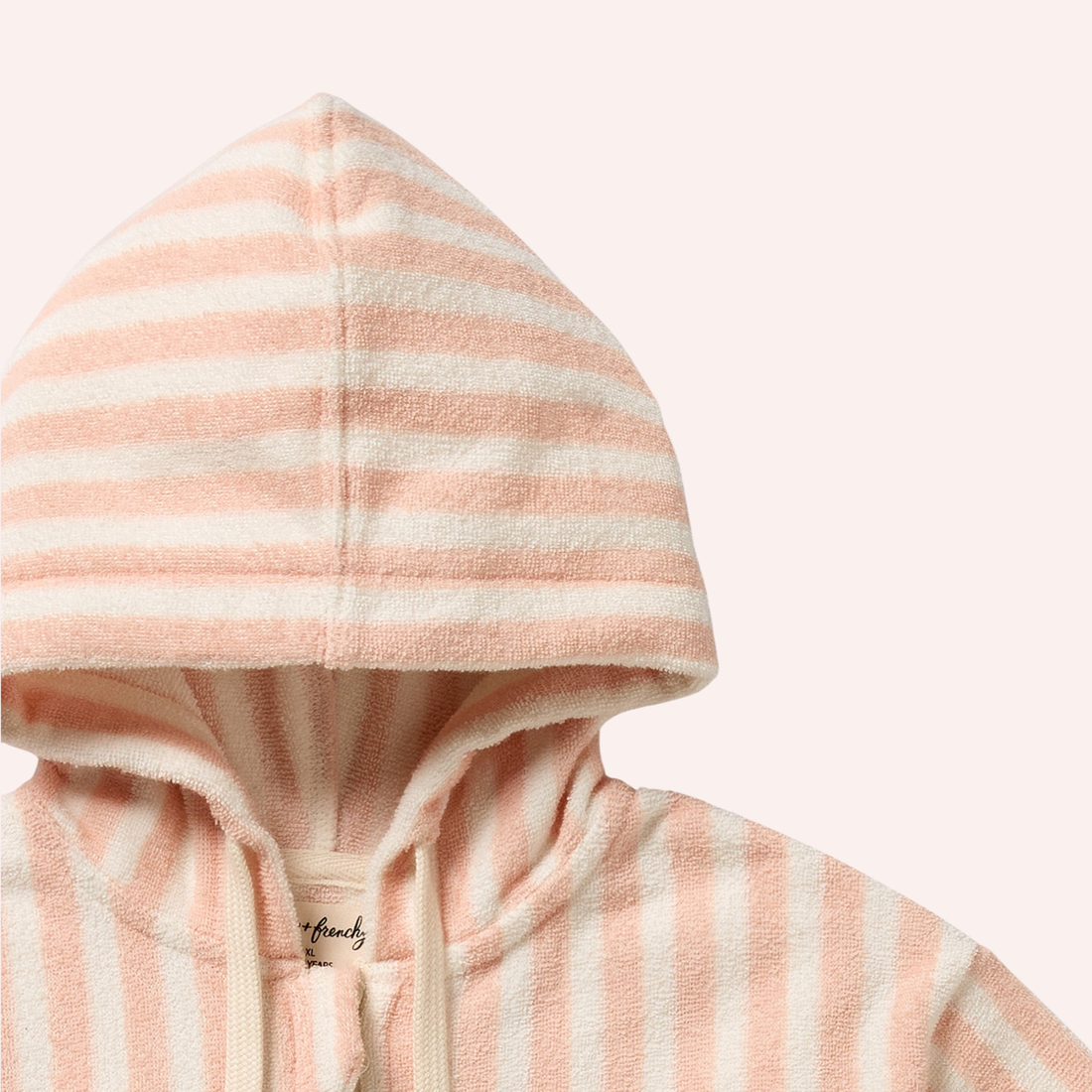 Organic Terry Hooded Towel - Strawberry Wave