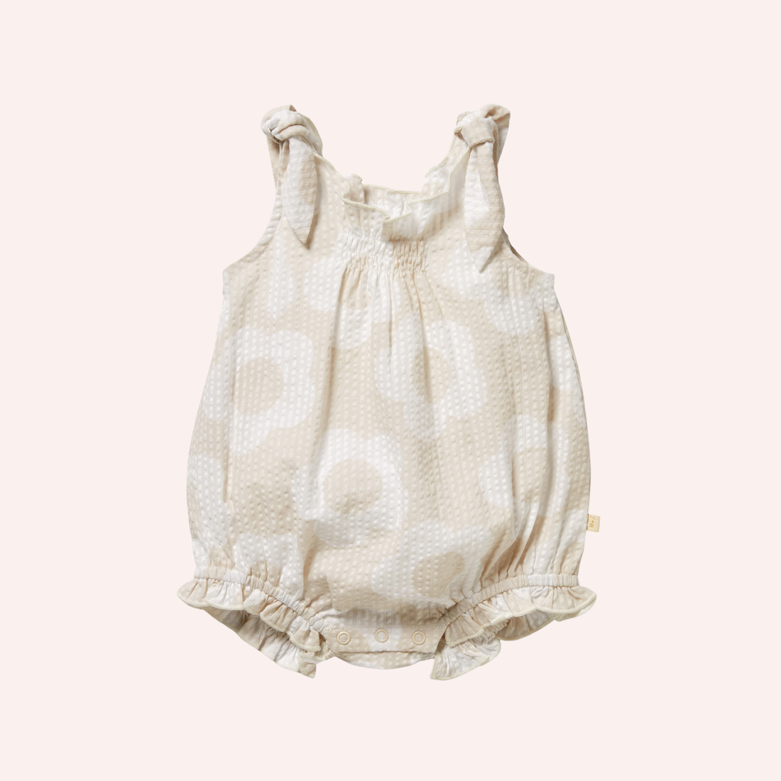 Organic Tie Playsuit - Daisy Bloom