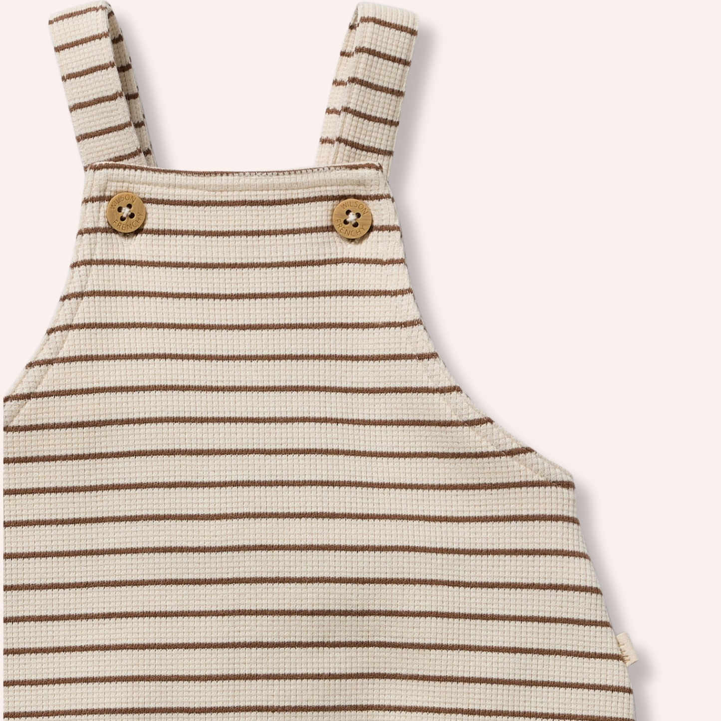 Organic Waffle Overall - Nutmeg Stripe