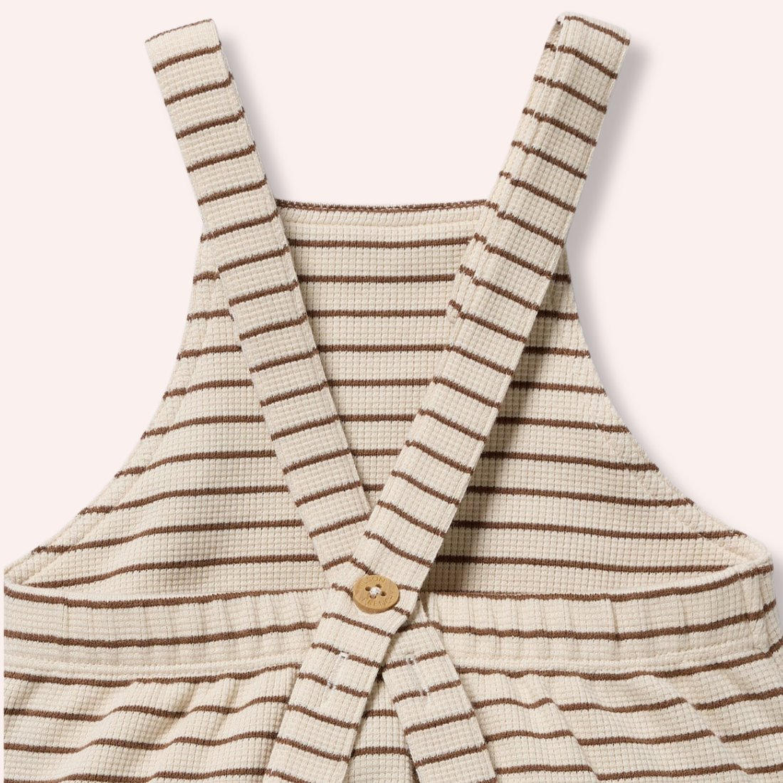 Organic Waffle Overall - Nutmeg Stripe