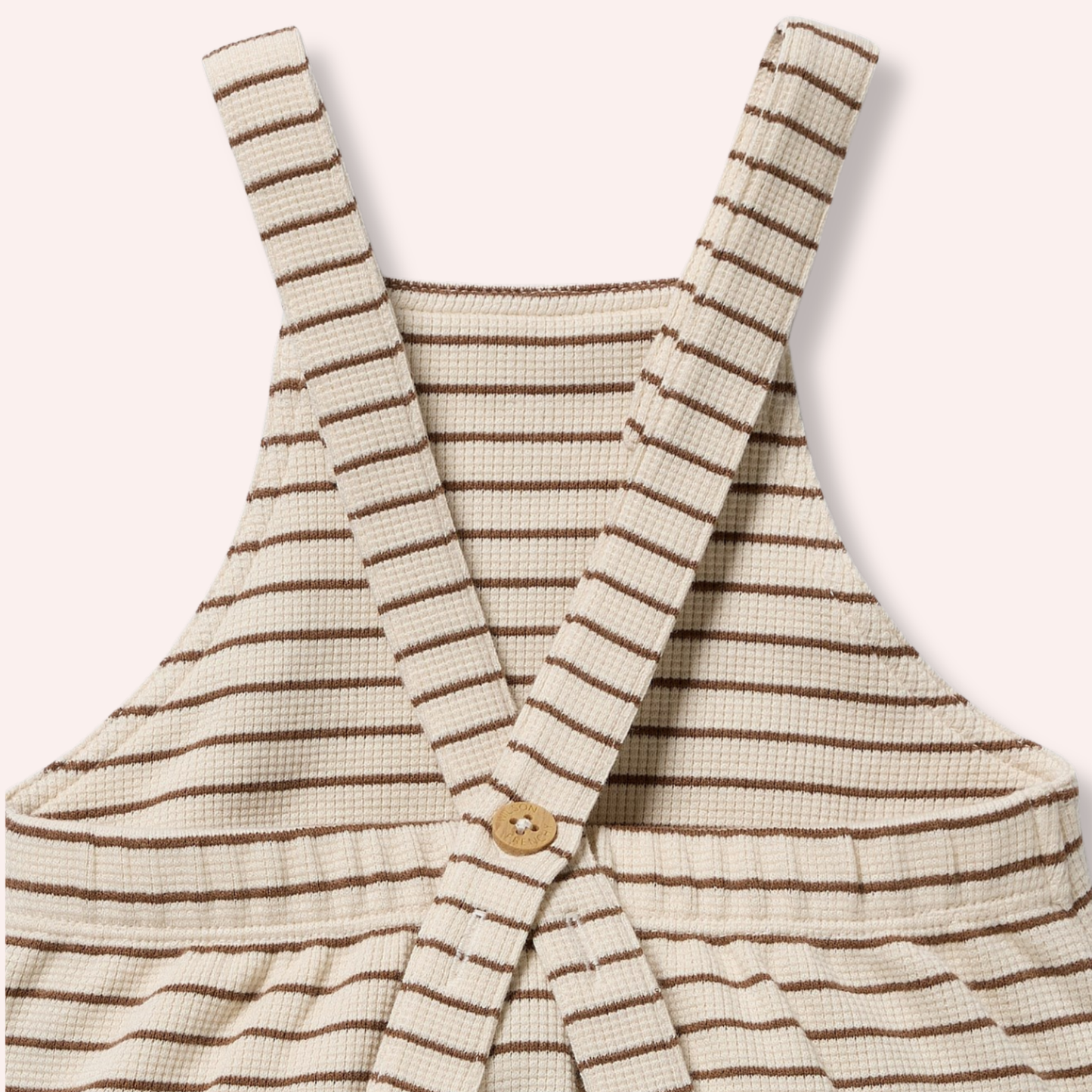 Organic Waffle Overall - Nutmeg Stripe