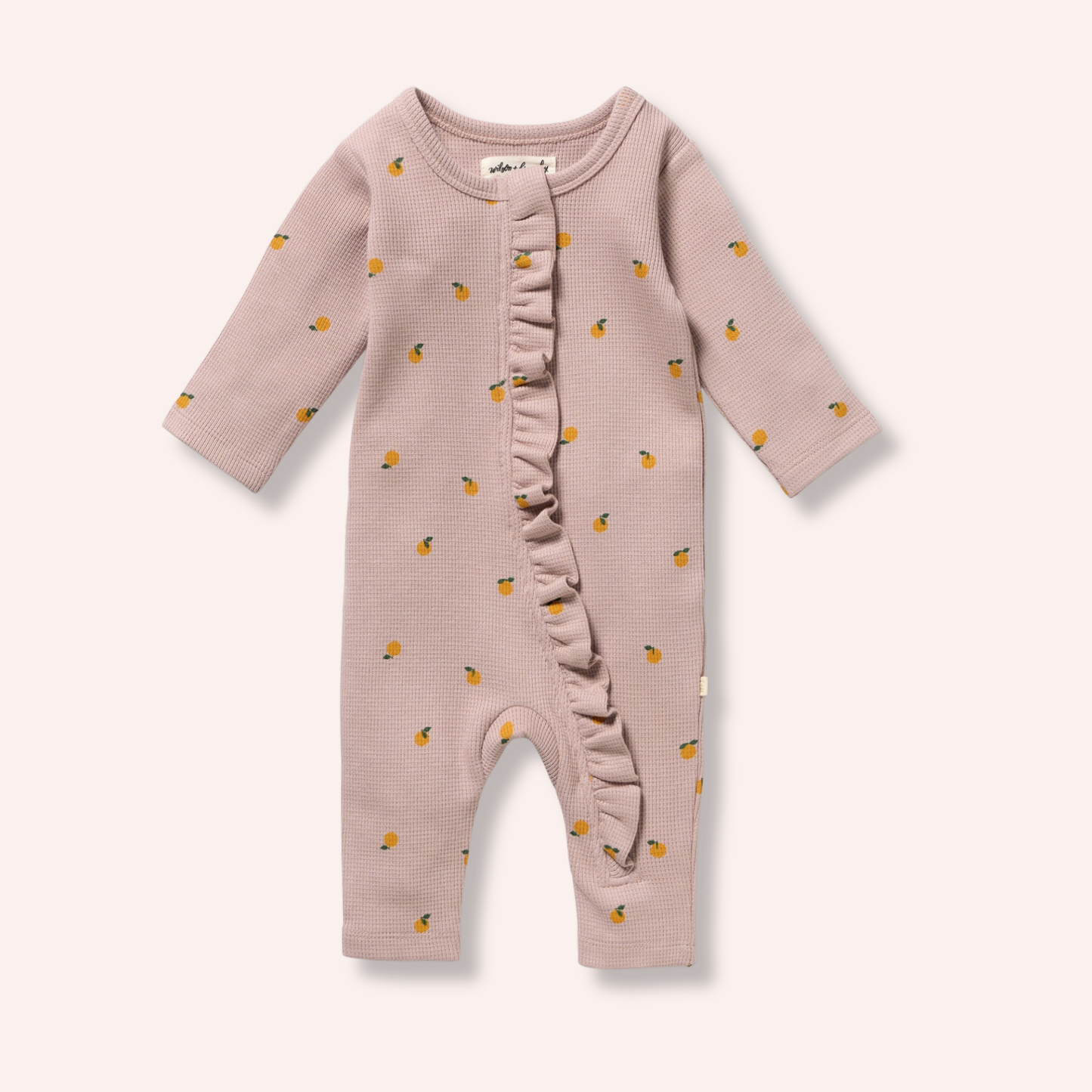 Organic Waffle Ruffle Zipsuit - Mini Mando