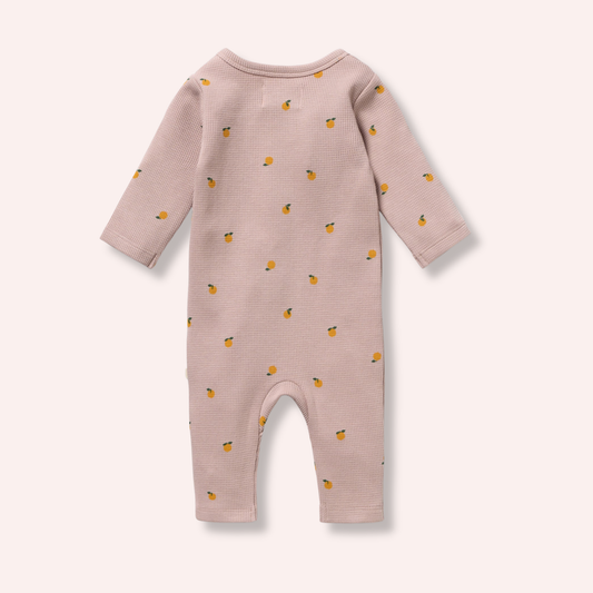 Organic Waffle Ruffle Zipsuit - Mini Mando