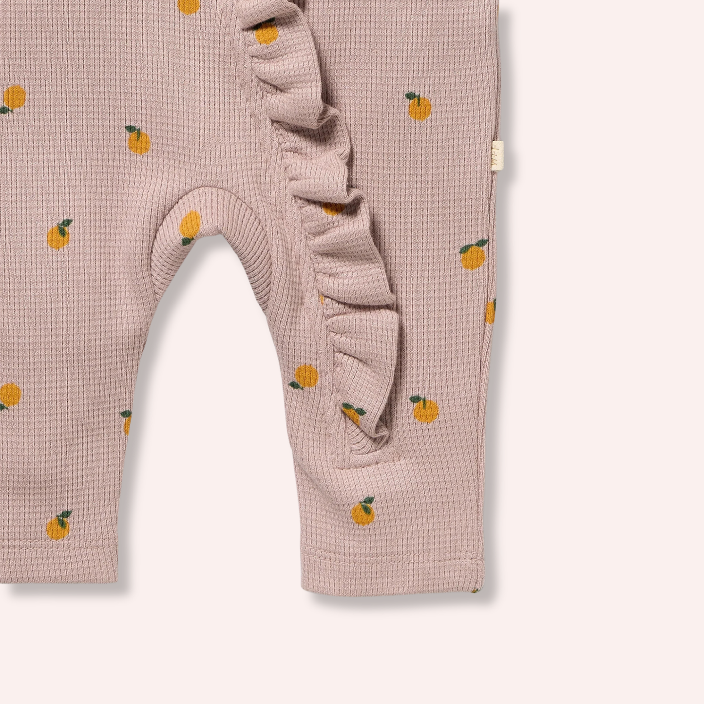 Organic Waffle Ruffle Zipsuit - Mini Mando