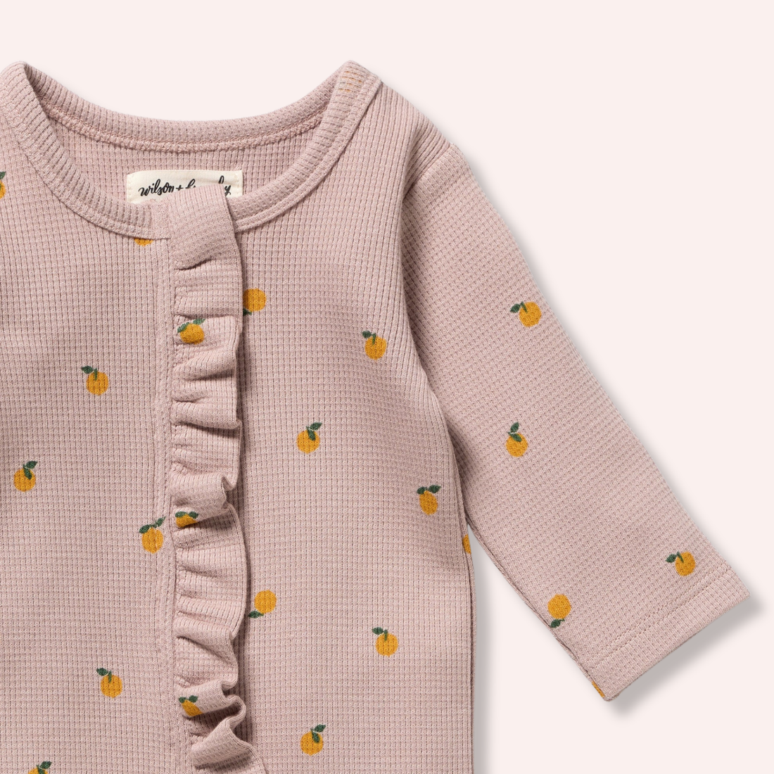 Organic Waffle Ruffle Zipsuit - Mini Mando