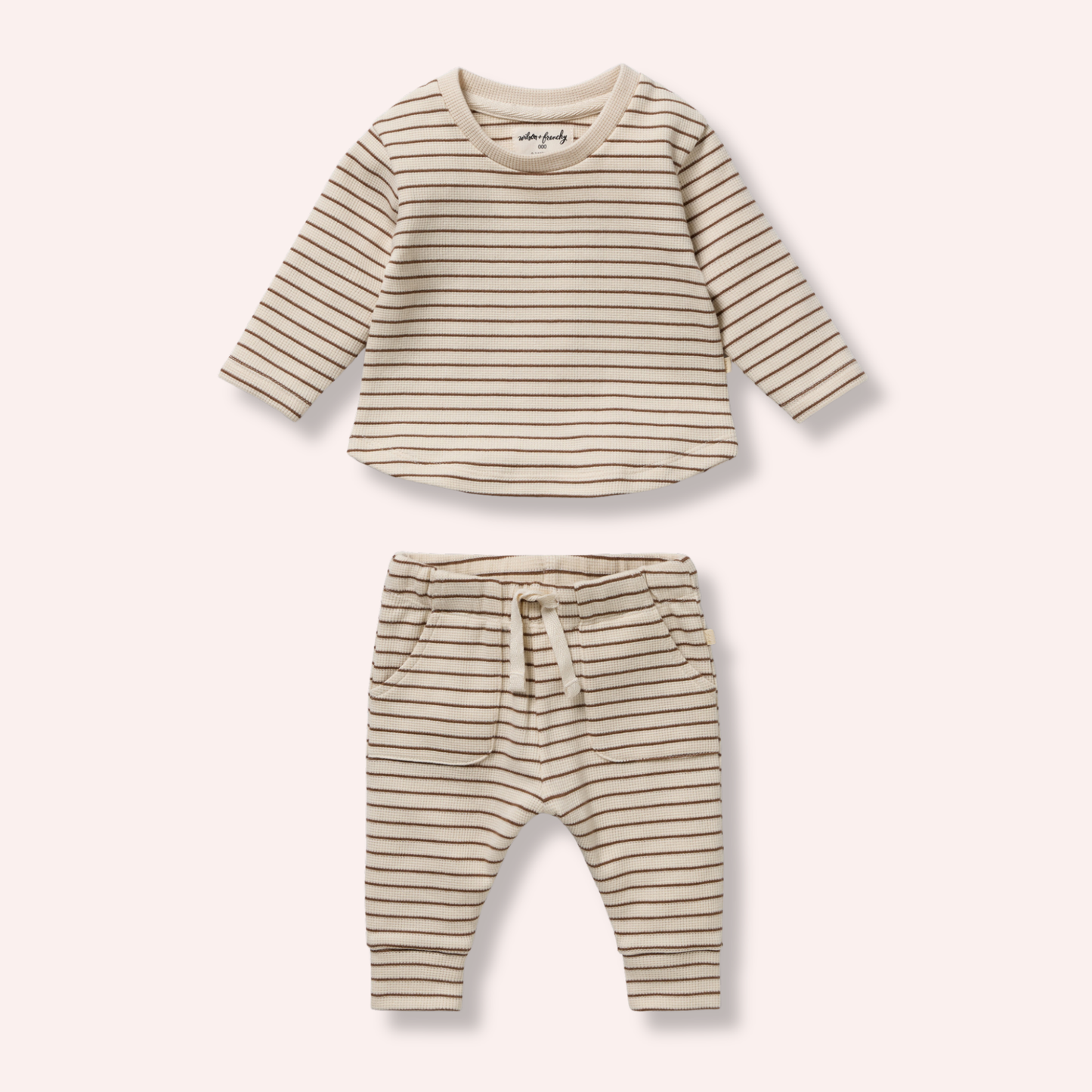Organic Waffle Set - Nutmeg Stripe