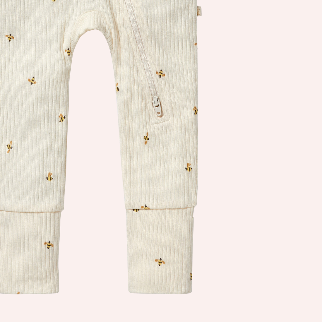 Organic Zipsuit with Feet - Bee Mine
