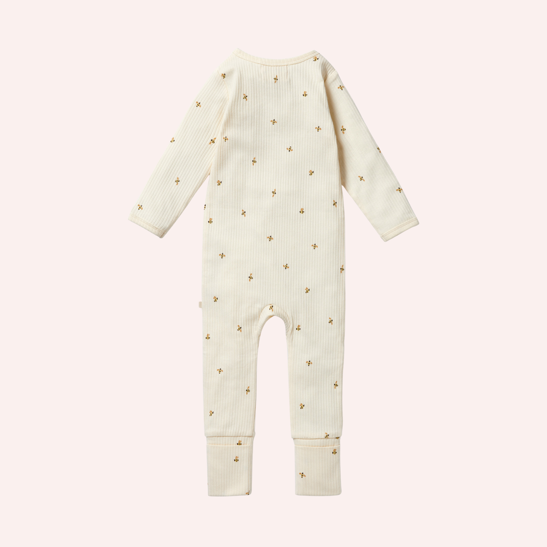 Organic Zipsuit with Feet - Bee Mine