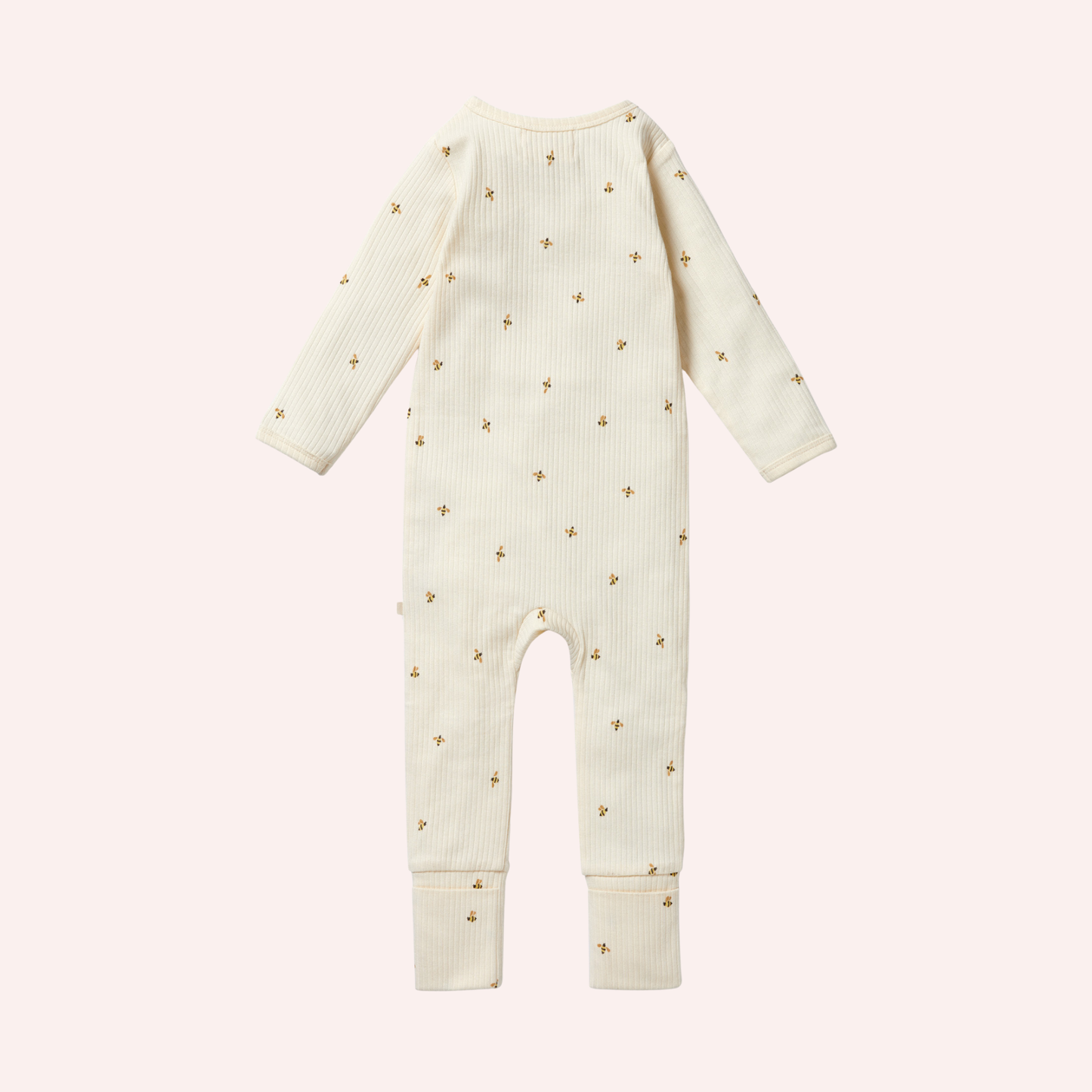 Organic Zipsuit with Feet - Bee Mine