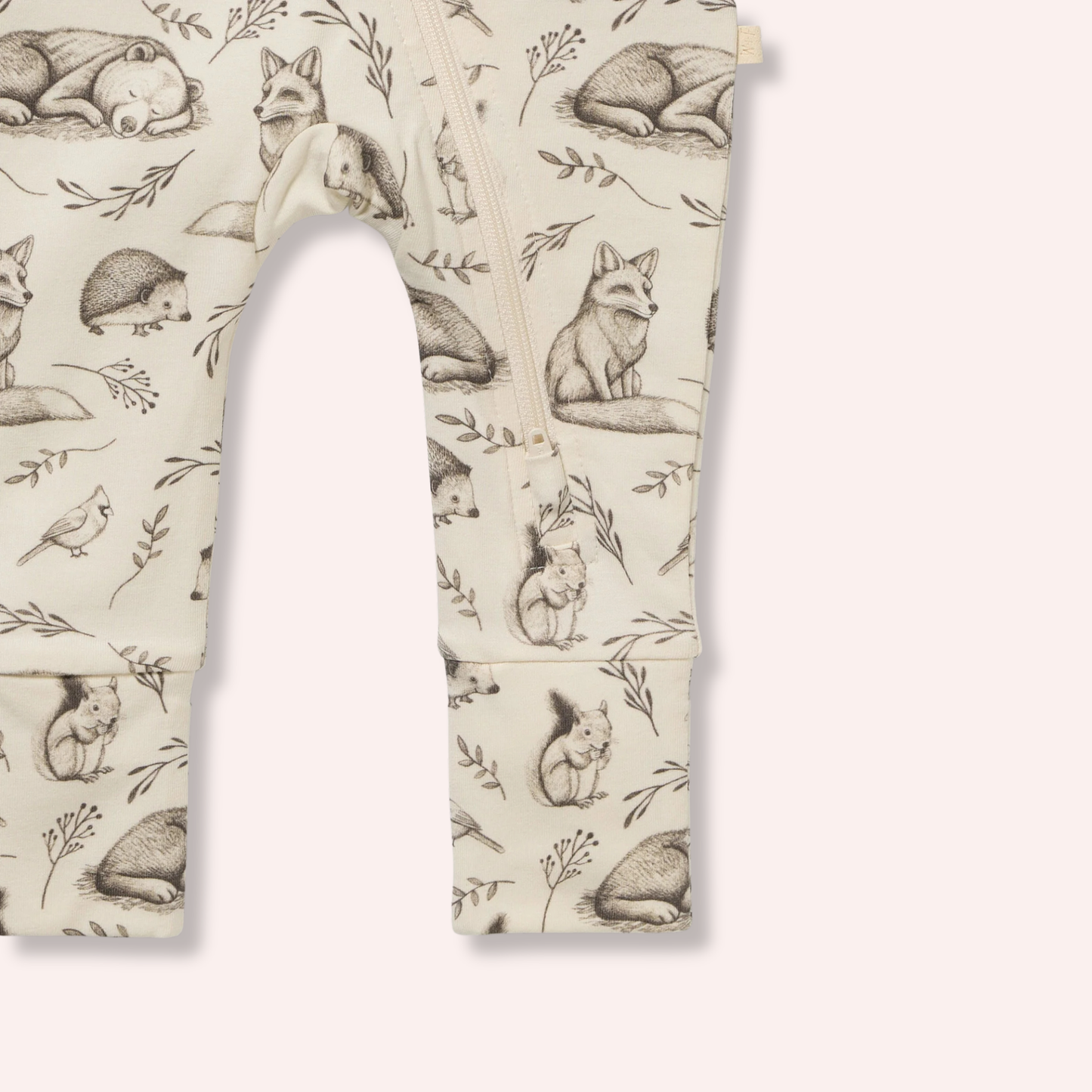 Organic Zipsuit with Feet - Foxglove Forest
