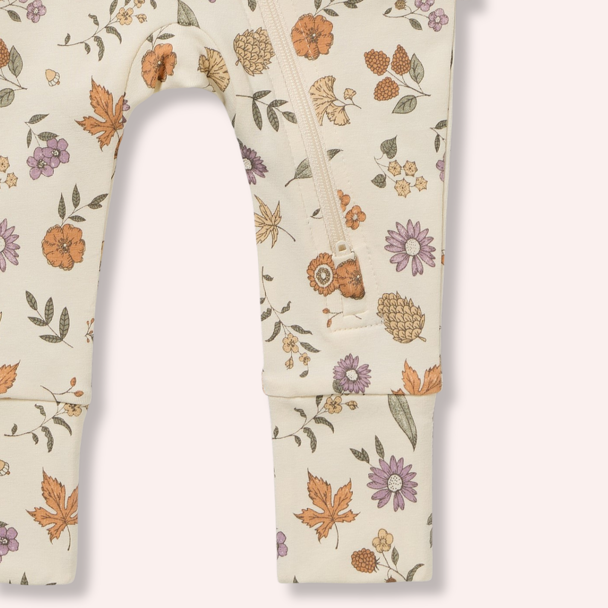 Organic Zipsuit with Feet - Maple Glow