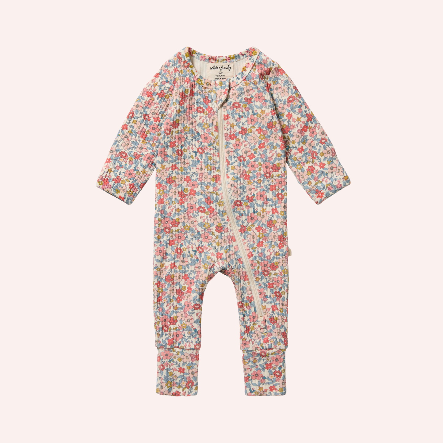 Organic Zipsuit with Feet - Summer Bloom