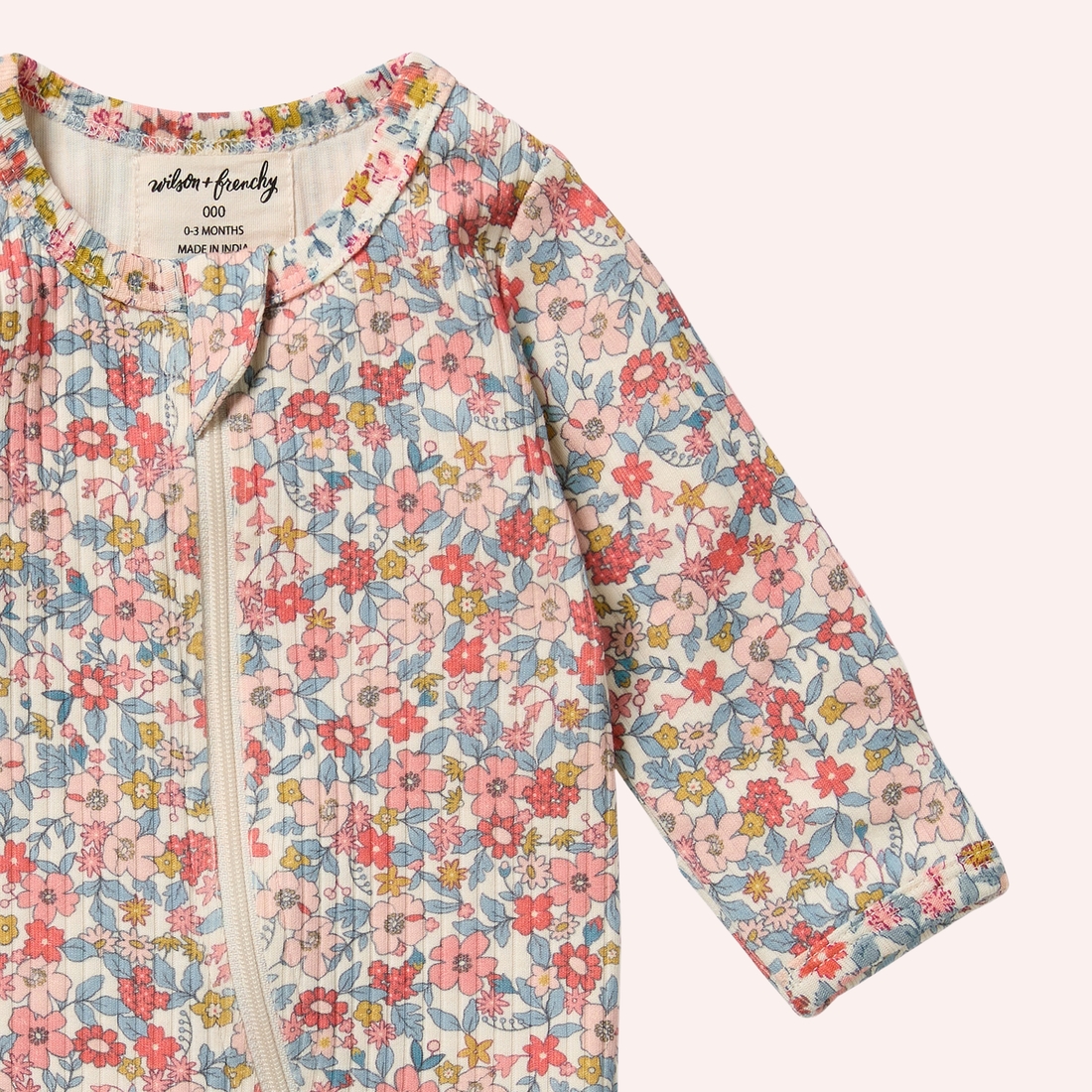 Organic Zipsuit with Feet - Summer Bloom