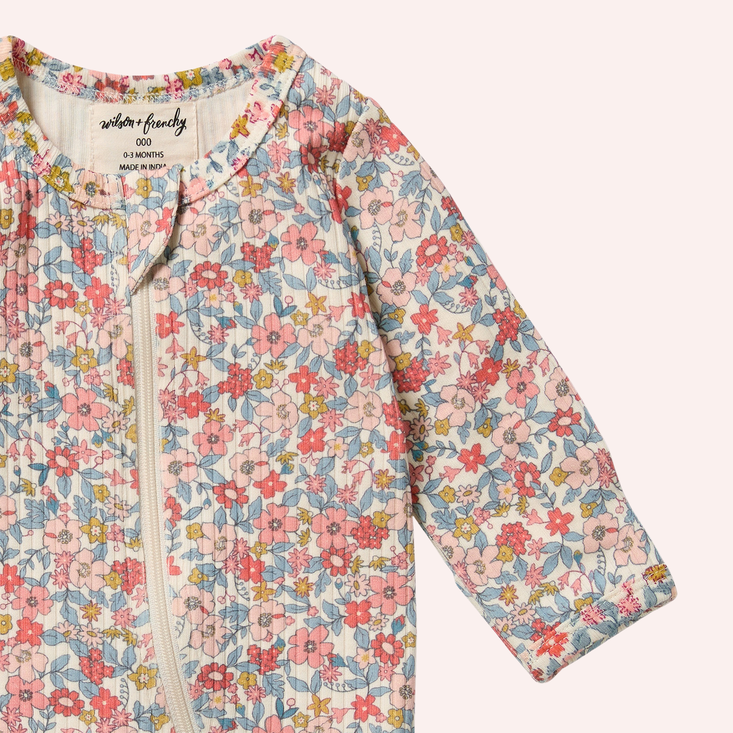 Organic Zipsuit with Feet - Summer Bloom