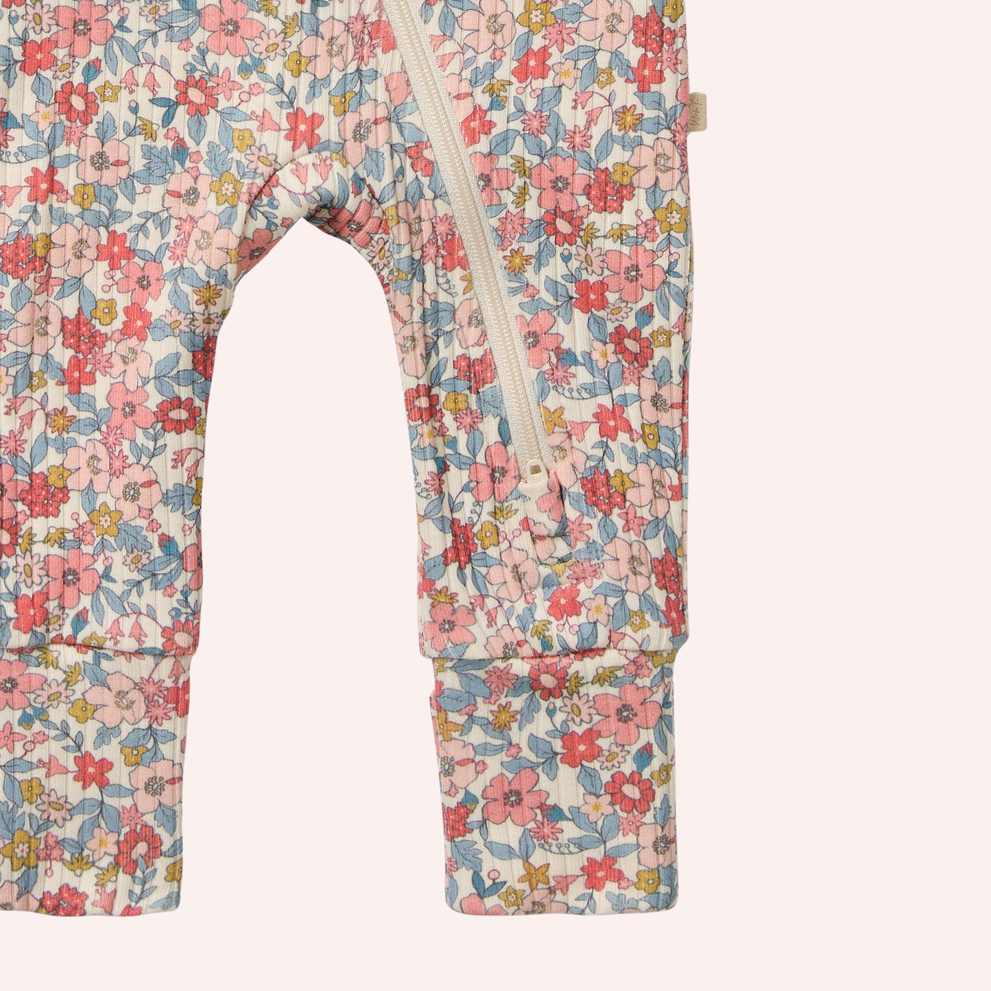 Organic Zipsuit with Feet - Summer Bloom