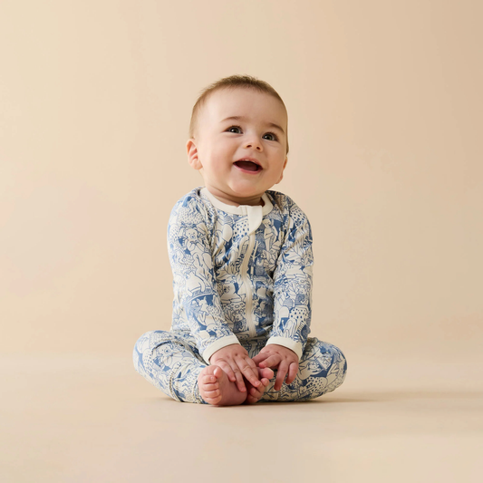 Organic Zipsuit with Feet - Woodland Adventures