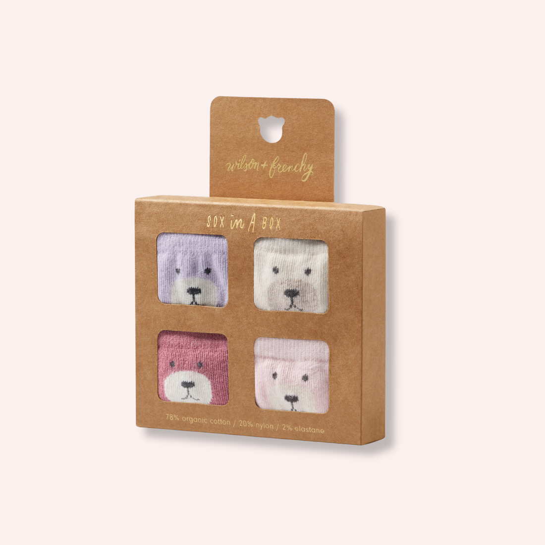 Organic 4 Pack Baby Socks - Plum, Strawberry Cream, Lilac, Buttermilk