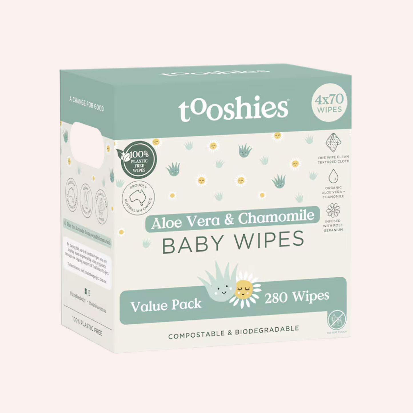 Organic Baby Wipes 4 x 70 pack