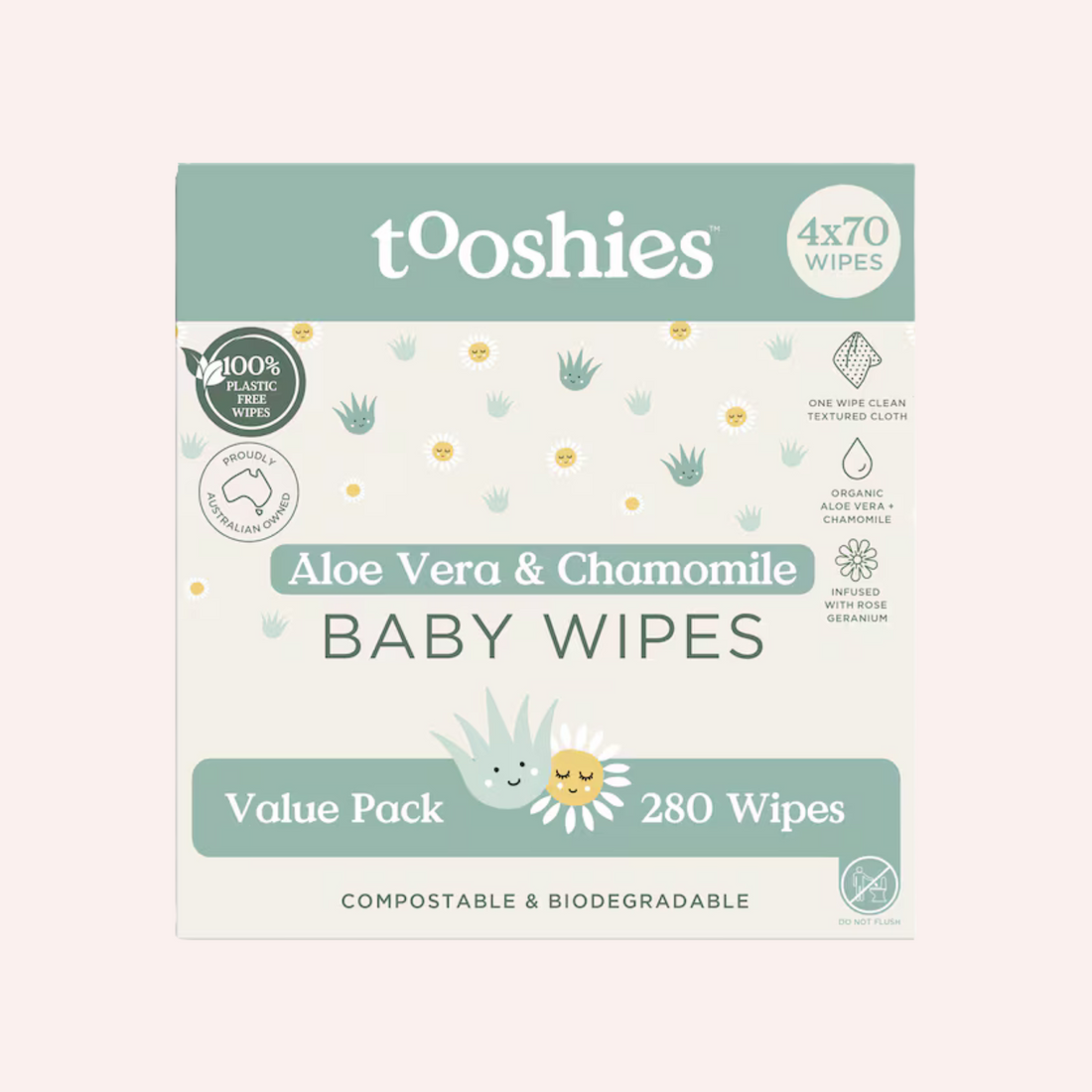 Organic Baby Wipes 4 x 70 pack