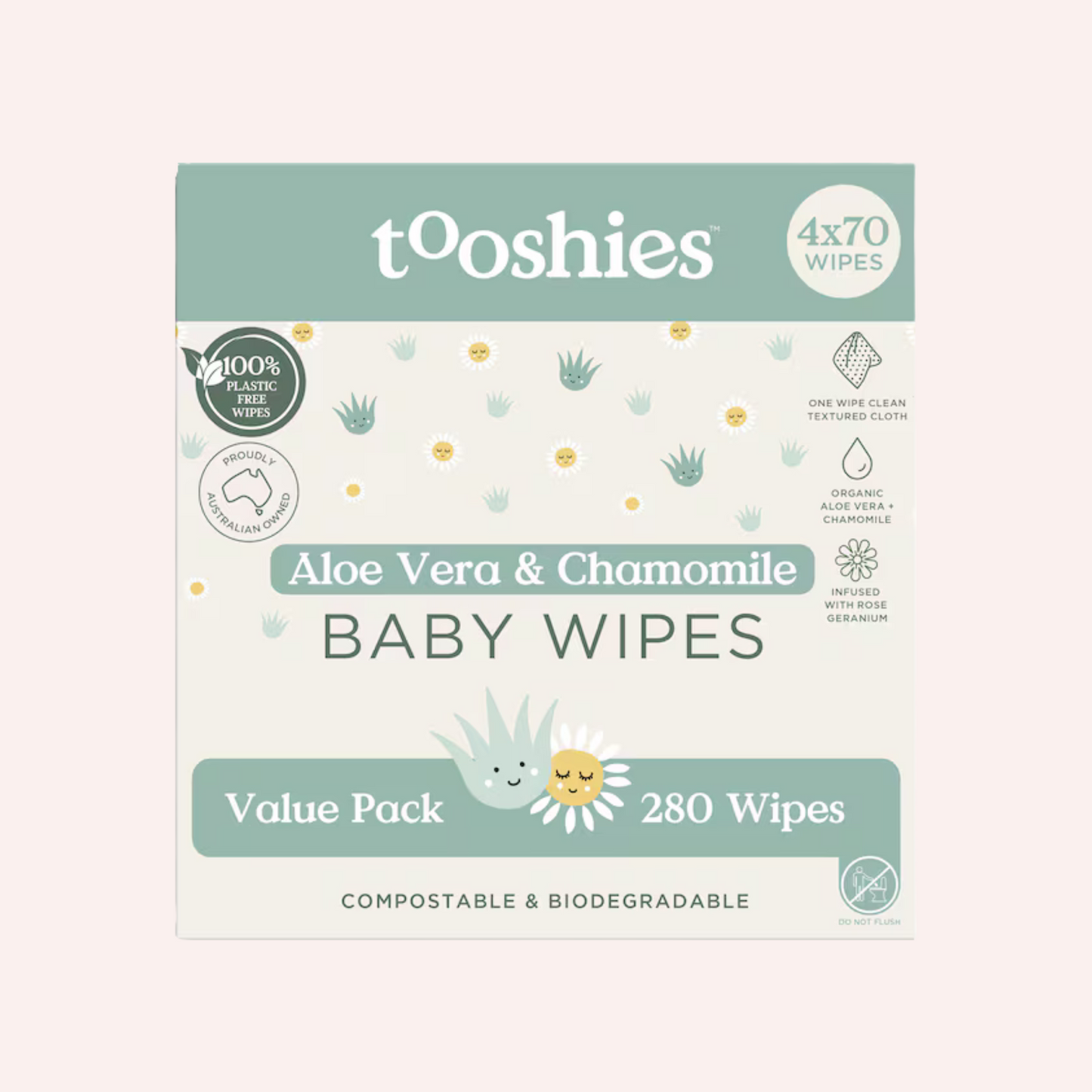 Organic Baby Wipes 4 x 70 pack