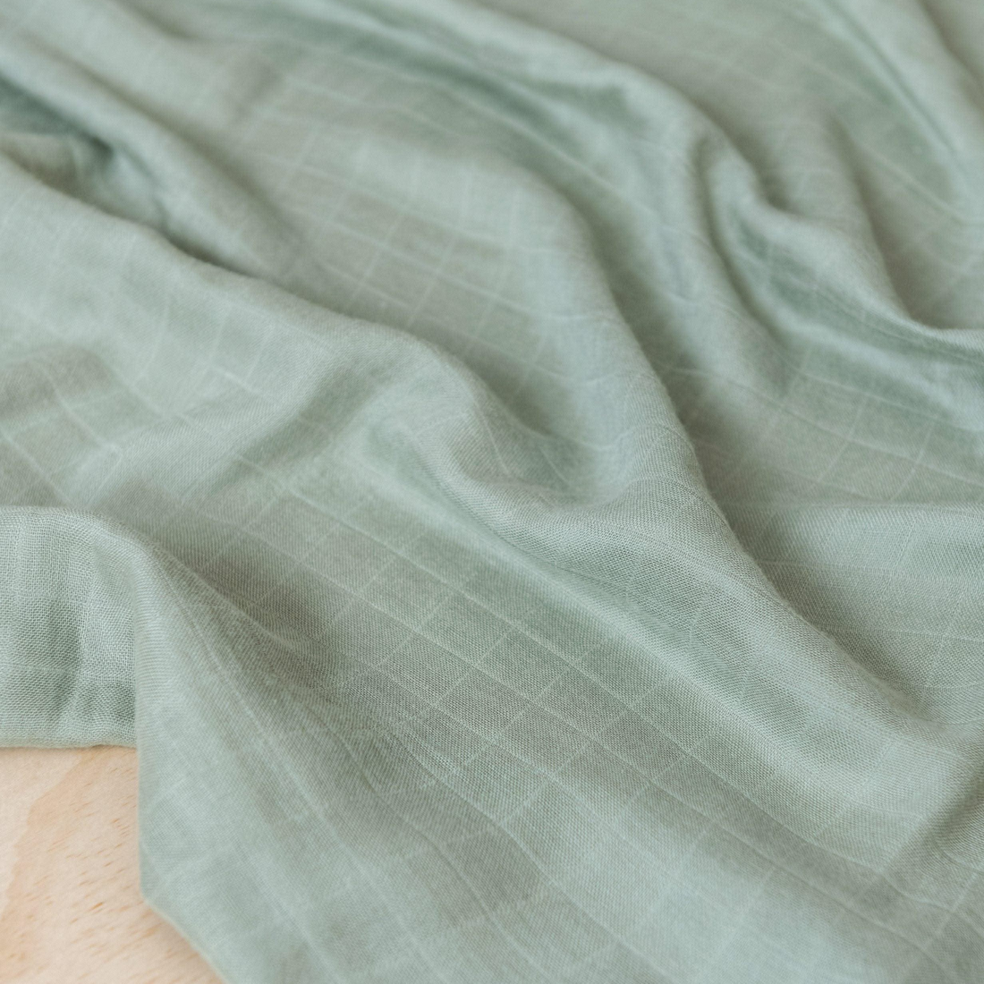 Organic Cotton & Bamboo Muslin Swaddle - Sage