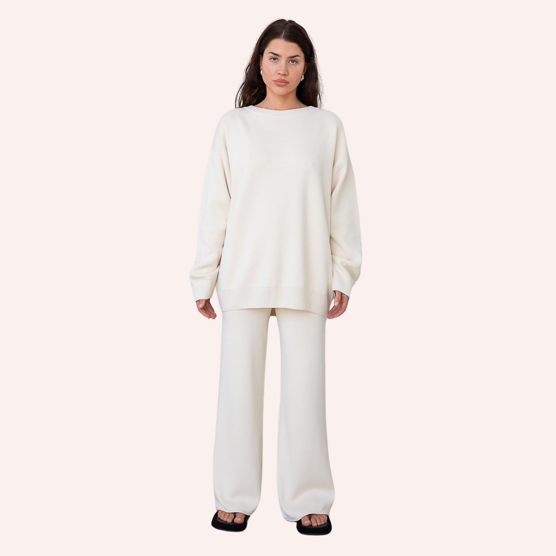 Organic Cotton Knit Pant Ecru