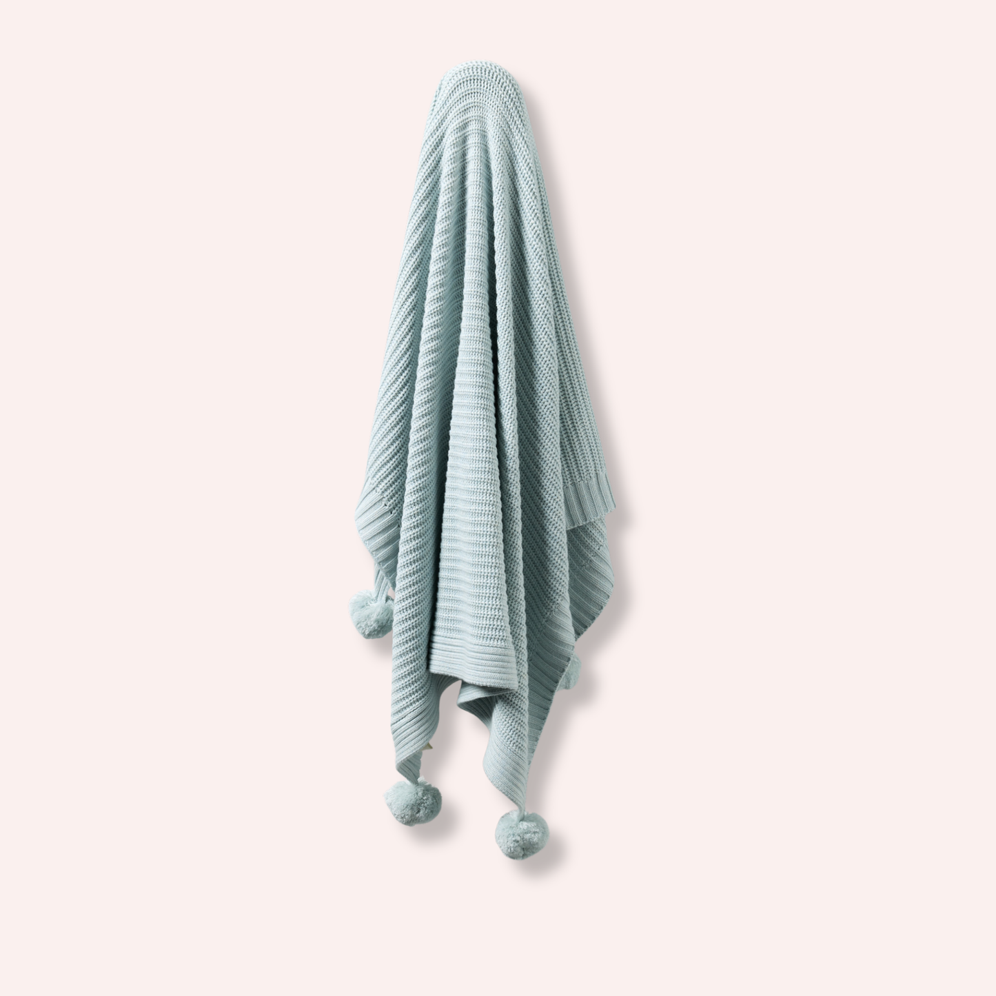Organic Knitted Blanket - Cloud Blue
