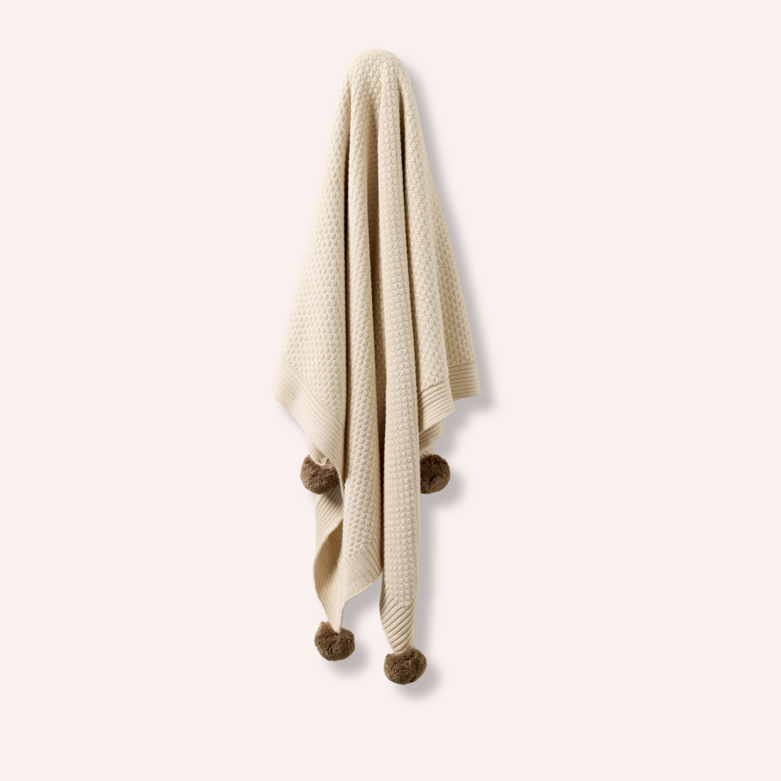 Organic Knitted Bubble Blanket - Cream