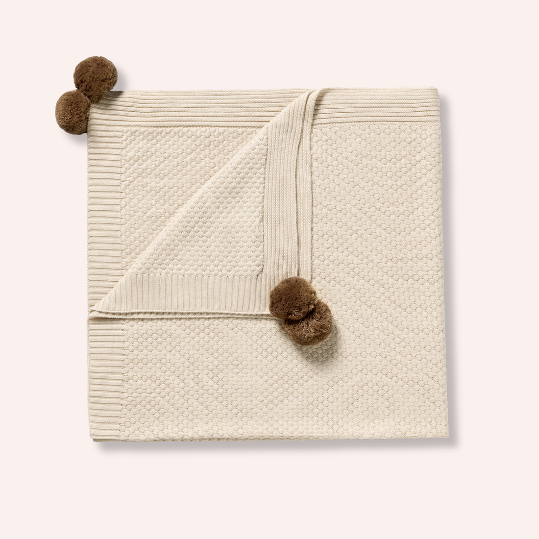 Organic Knitted Bubble Blanket - Cream