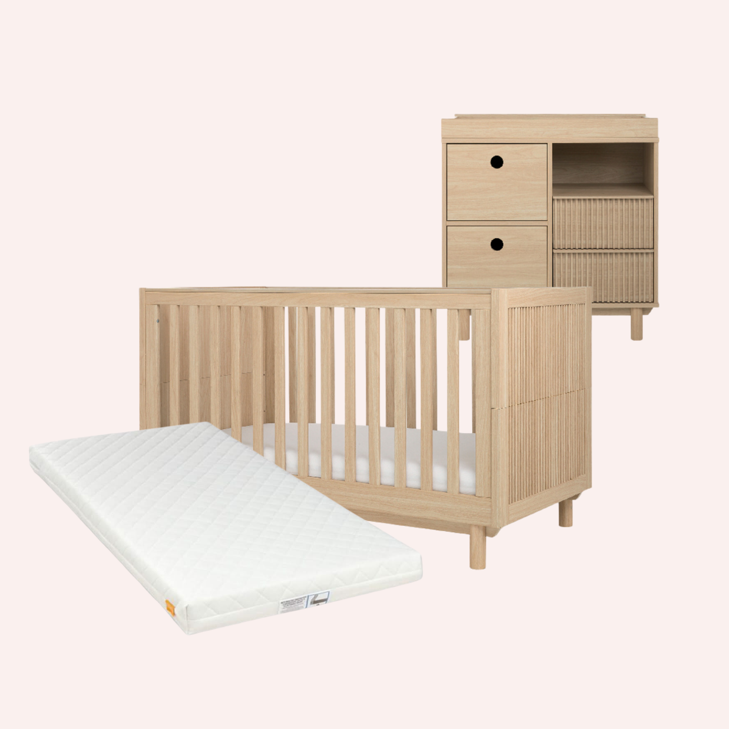 Oska Cotbed, Dresser and Mattress Bundle