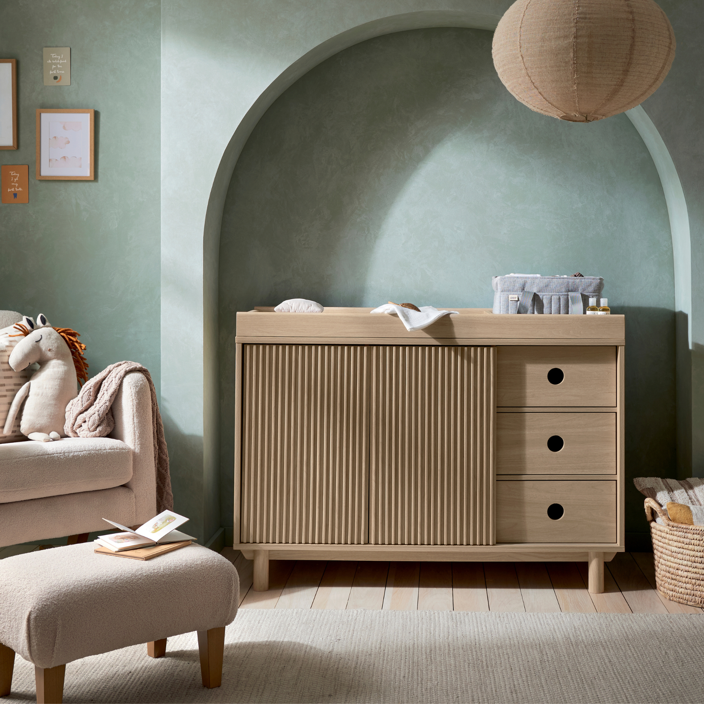 Oska Dresser/Changetable Wide - Light Oak