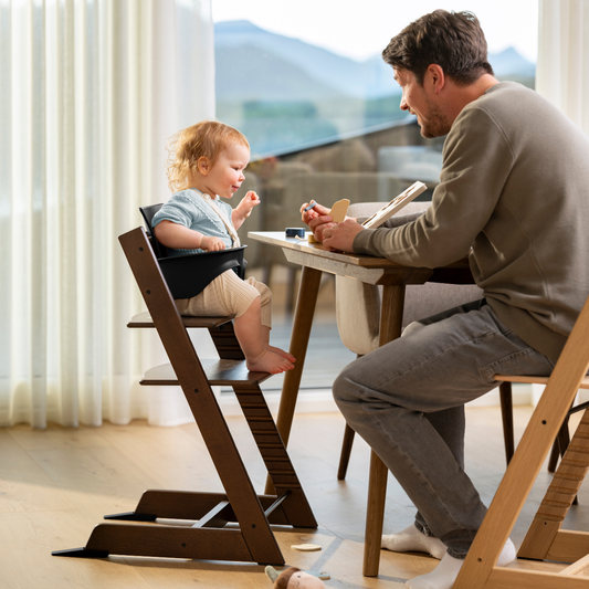 Stokke Tripp Trapp Wooden Newborn to Solids Highchair Bundle
