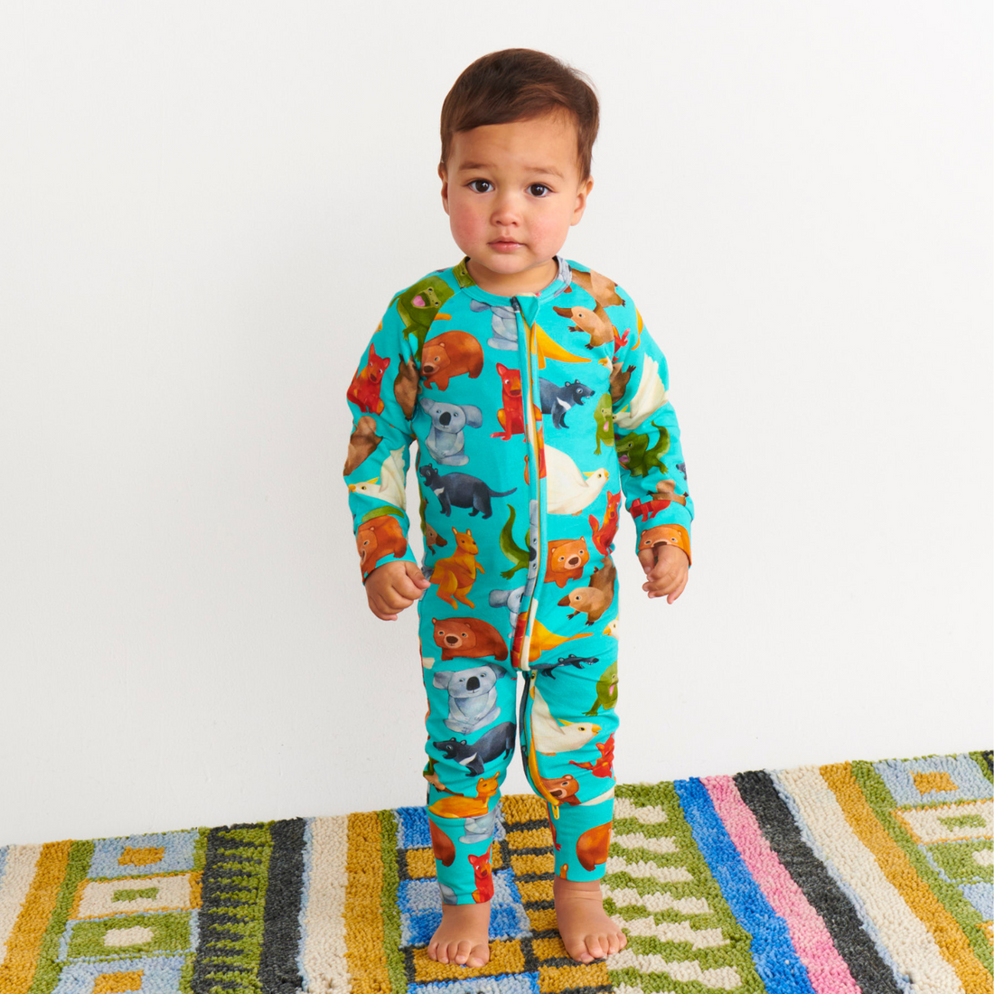 Organic Long Sleeve Zip Romper - Home Among The Gum Trees