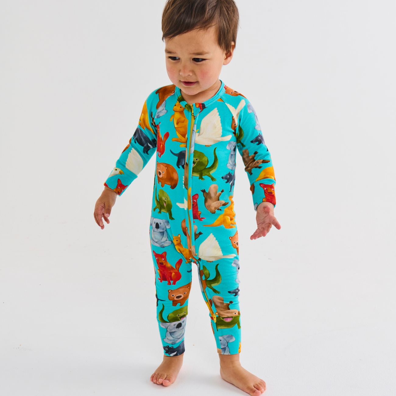 Organic Long Sleeve Zip Romper - Home Among The Gum Trees