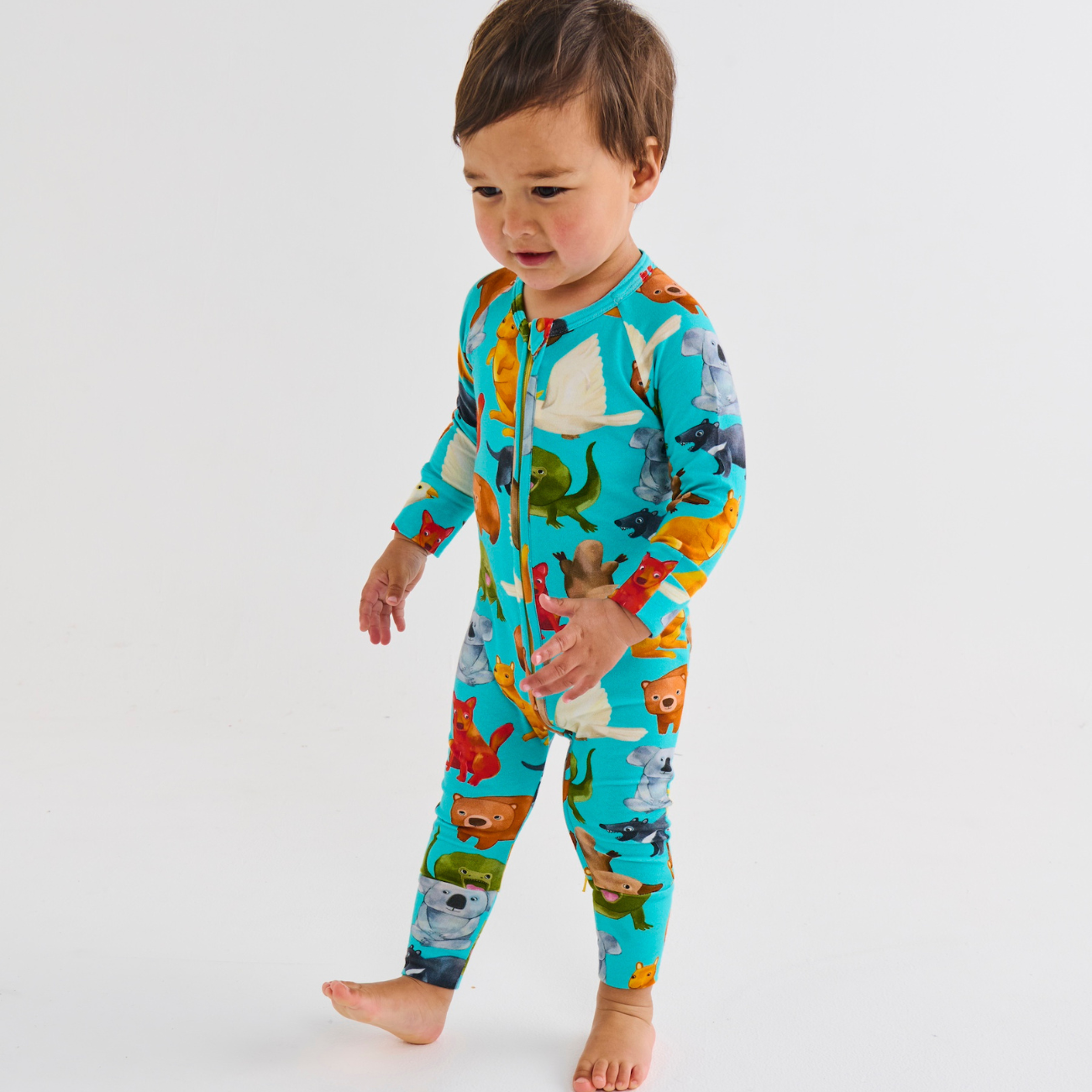 Organic Long Sleeve Zip Romper - Home Among The Gum Trees