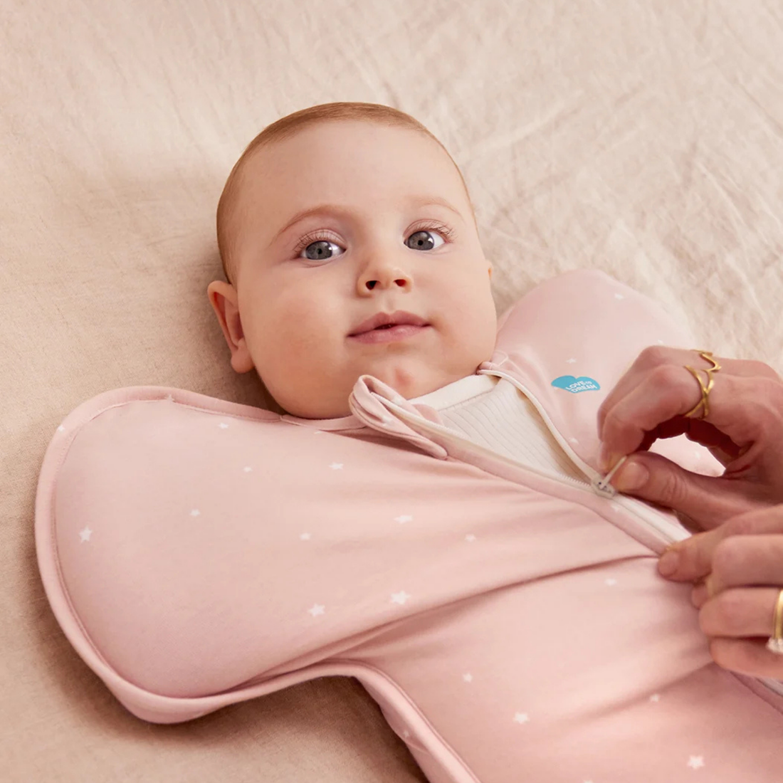 Stage 1 Swaddle Up 1.0TOG Stretch Cotton - Twinkle Powder Pink