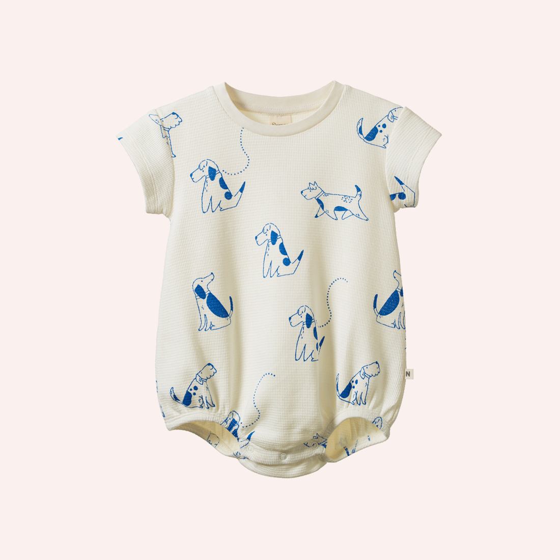 Juno Romper Waffle - Dog Walk Print