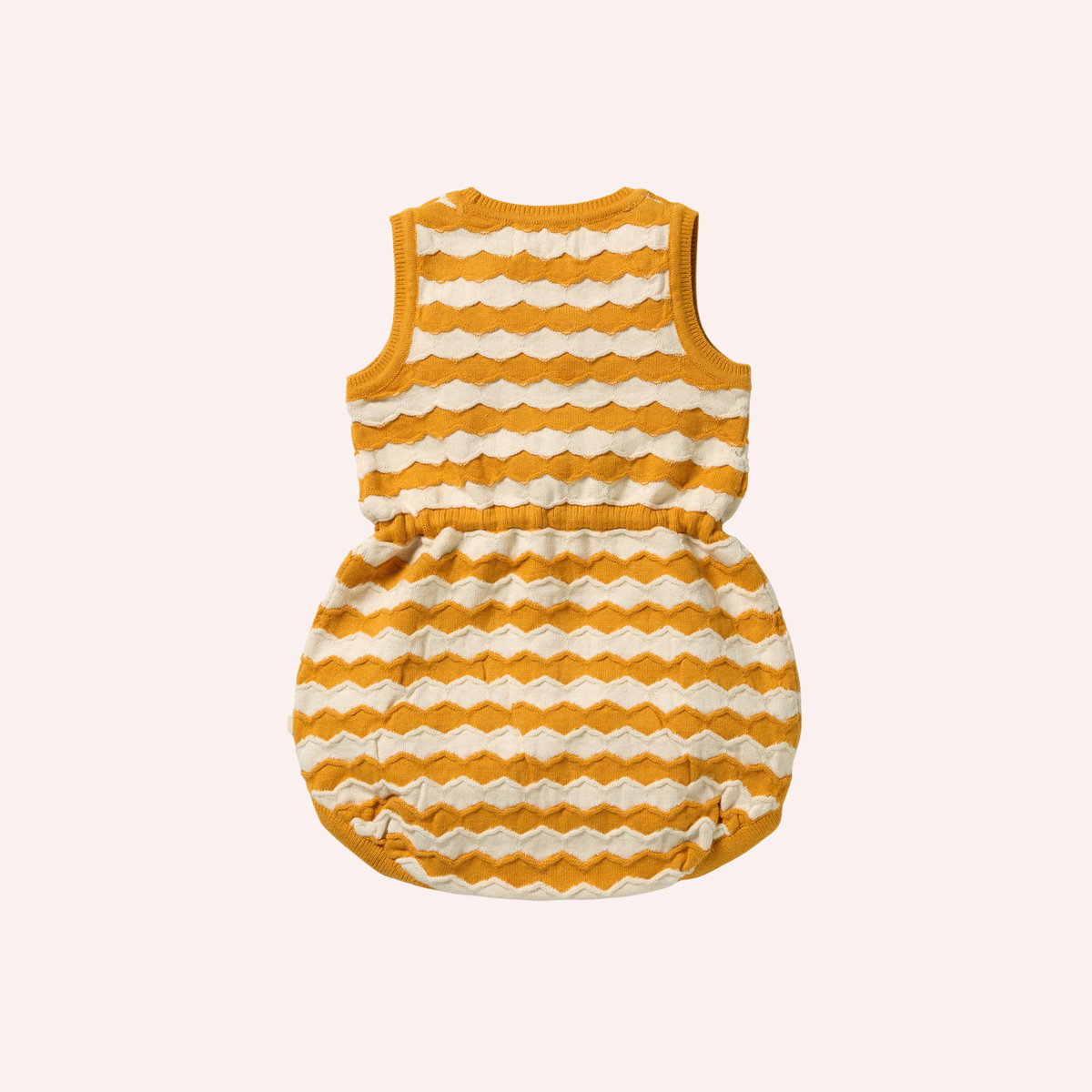 Organic Knitted Chevron Bodysuit - Marmalade