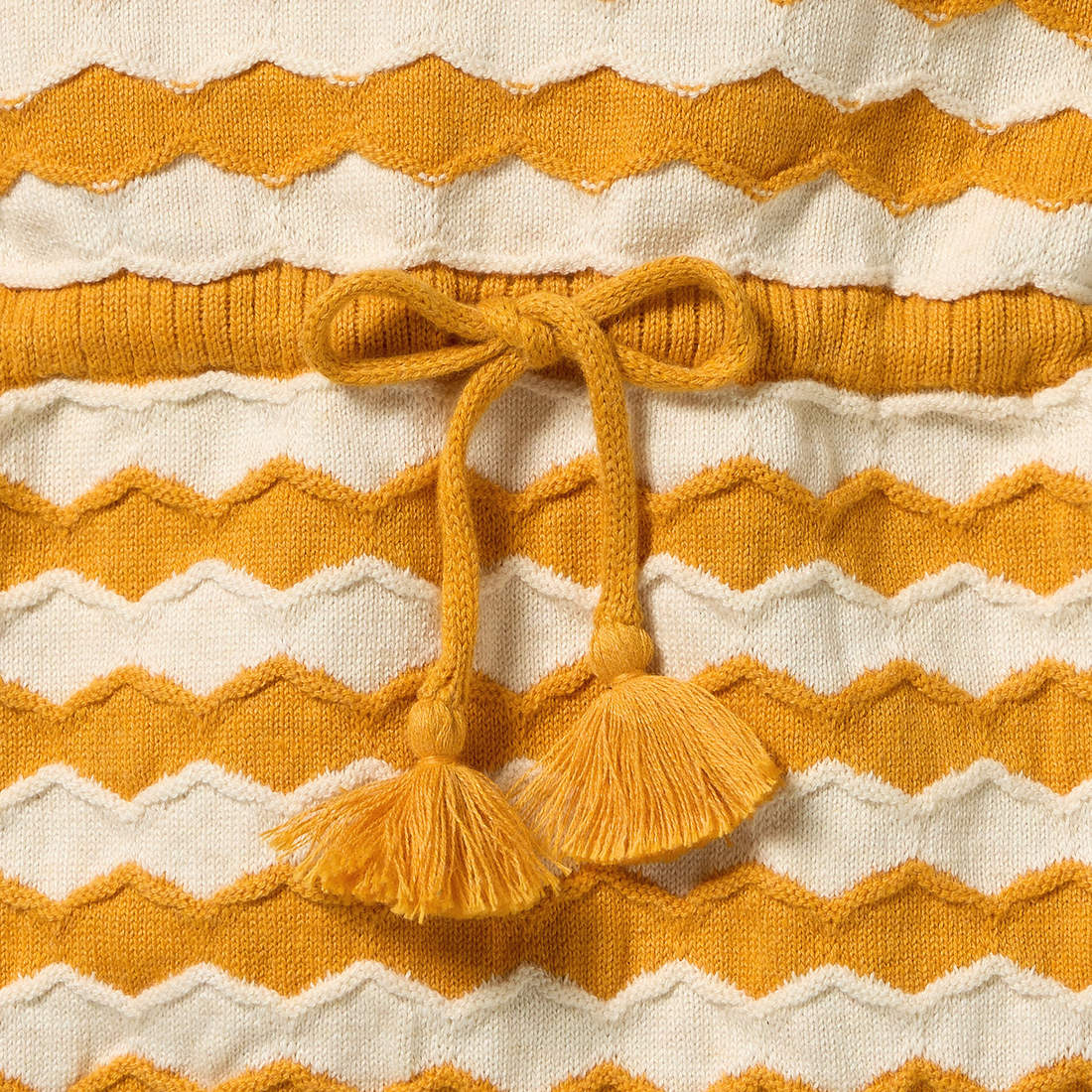 Organic Knitted Chevron Bodysuit - Marmalade
