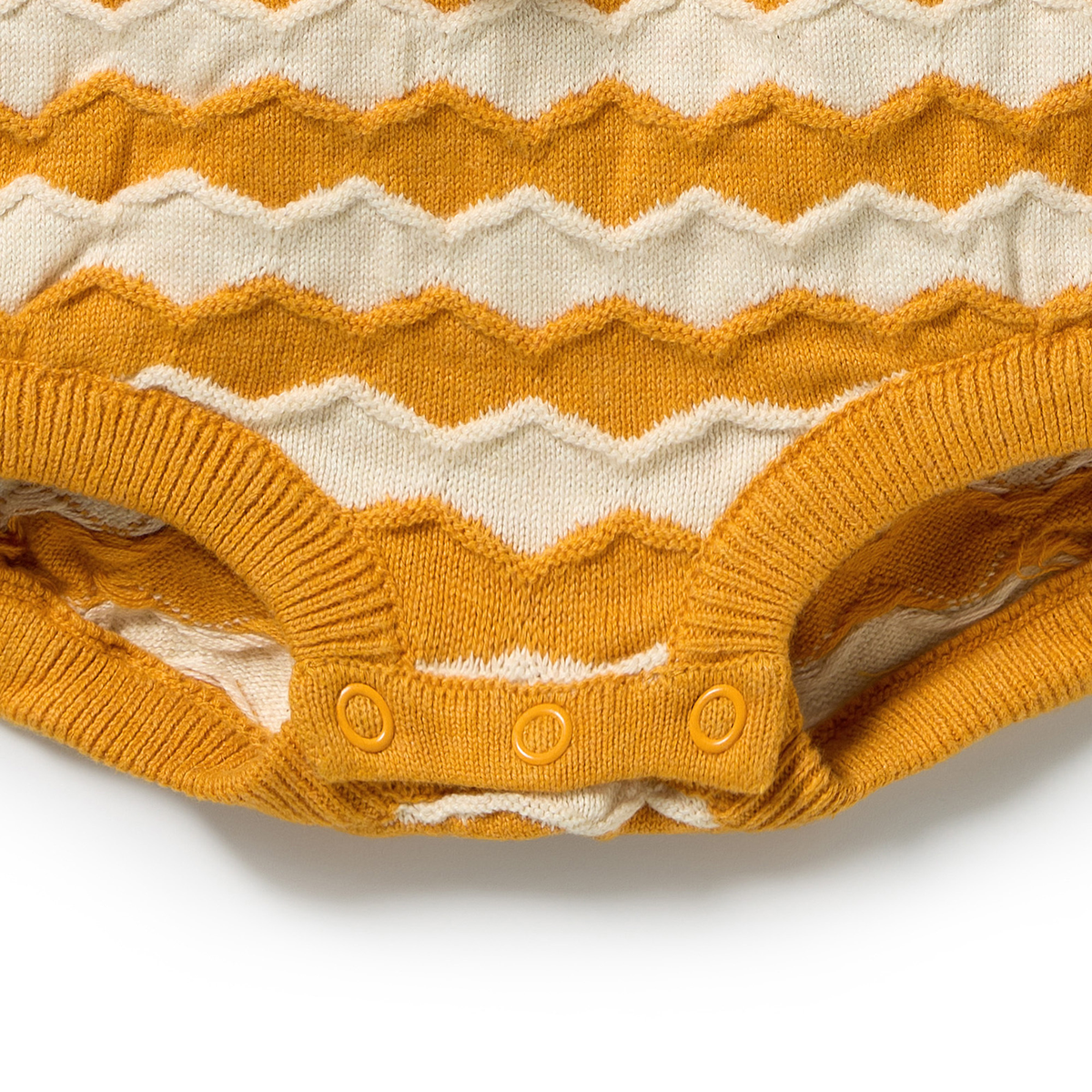 Organic Knitted Chevron Bodysuit - Marmalade