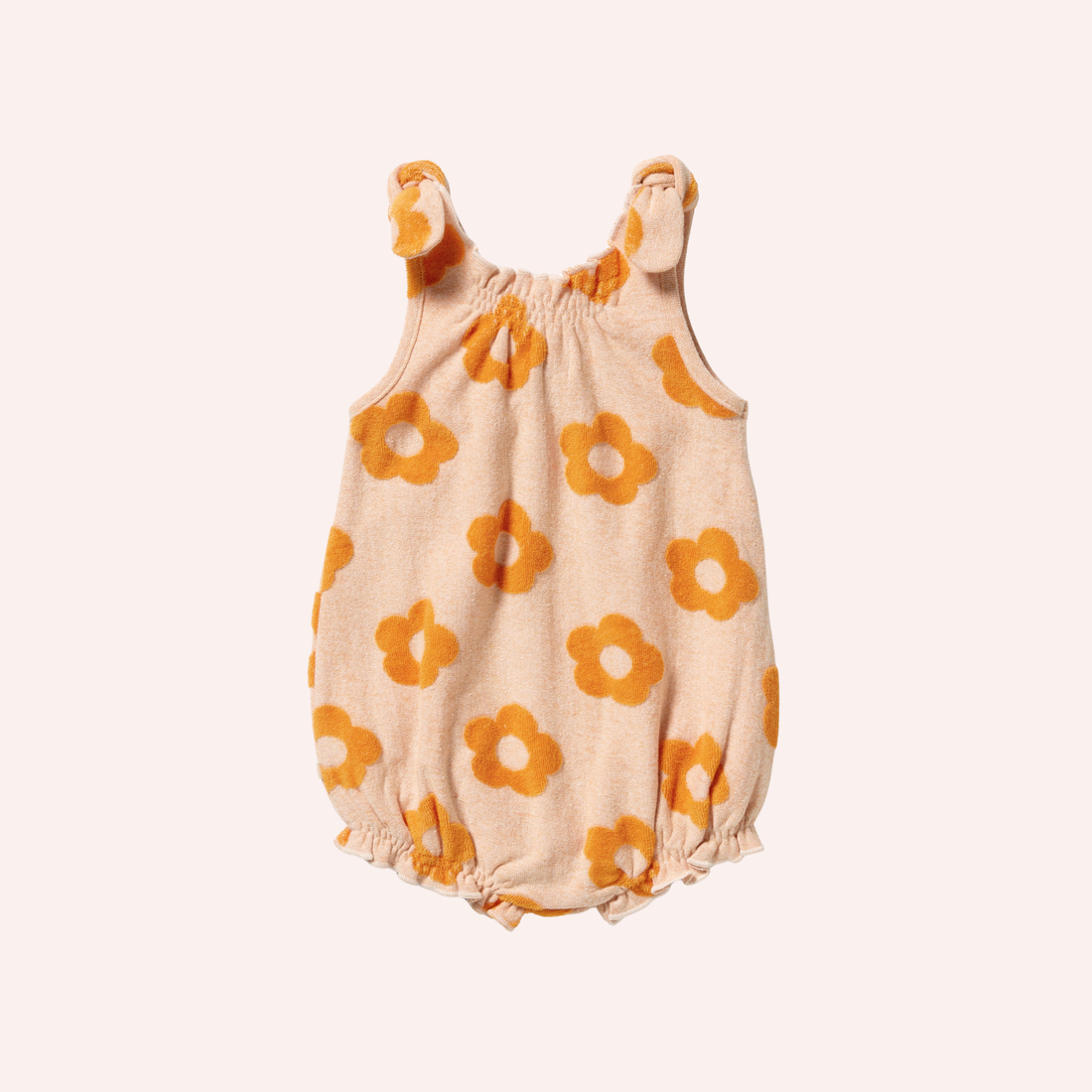 Organic Terry Tie Playsuit - Daisy Glow