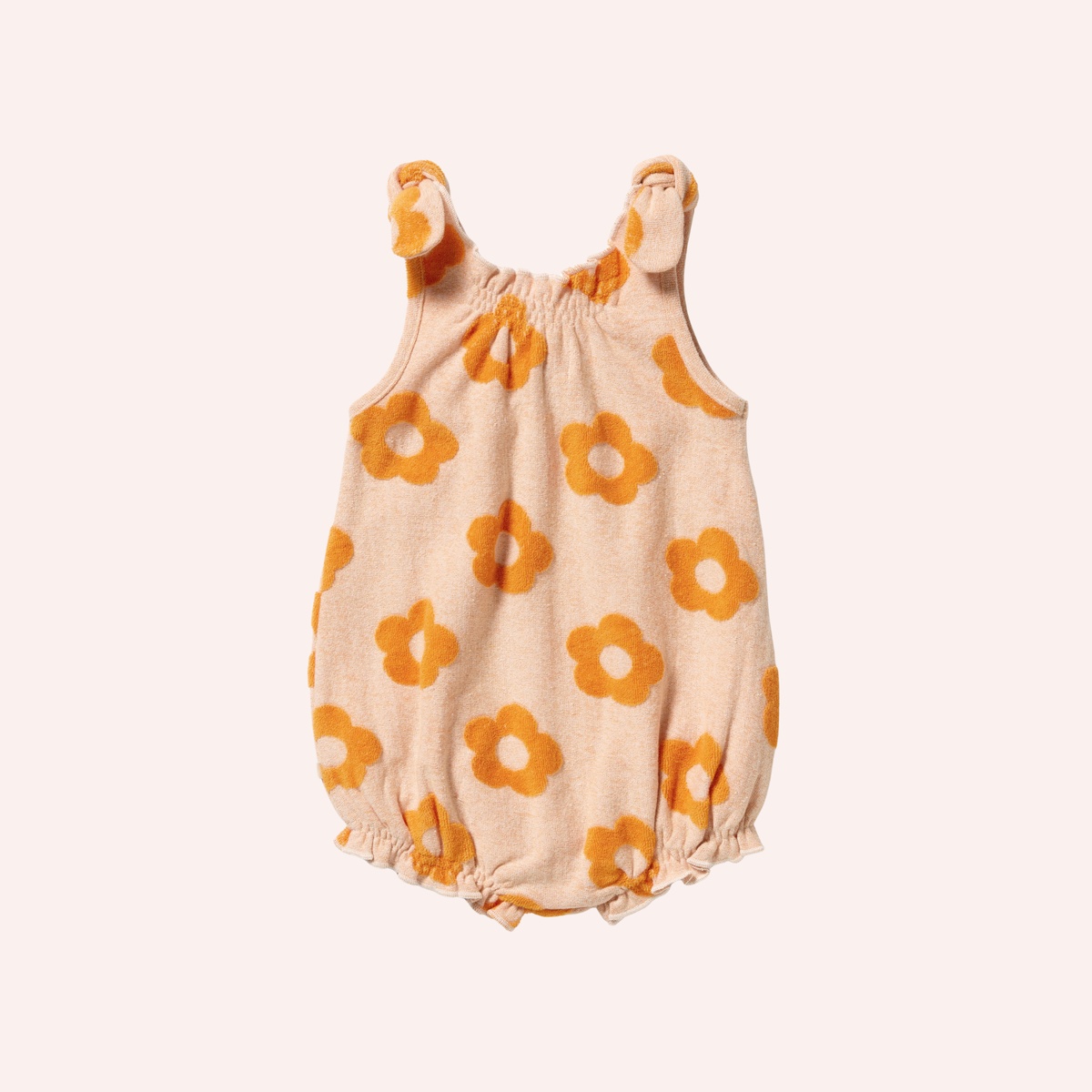 Organic Terry Tie Playsuit - Daisy Glow